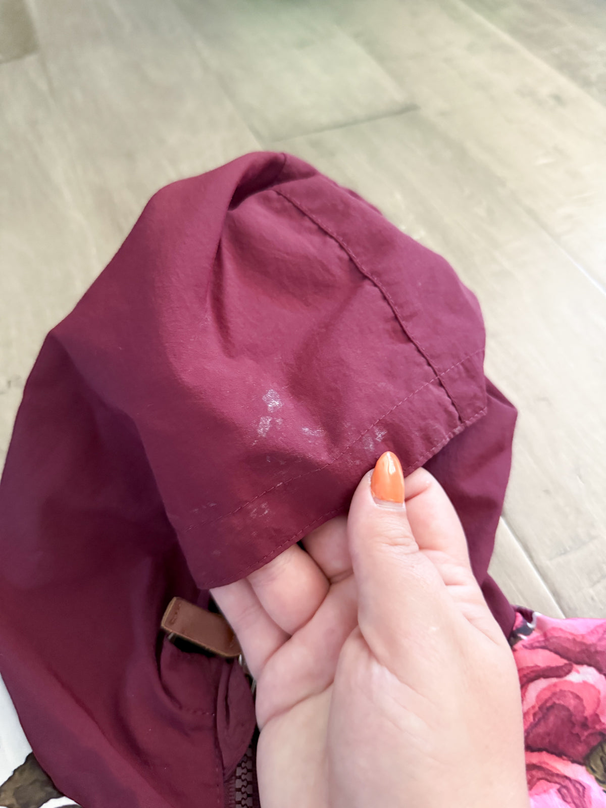L&P Apparel- 3-4T- PLAY- burgundy jacket with floral pattern and fleece lining