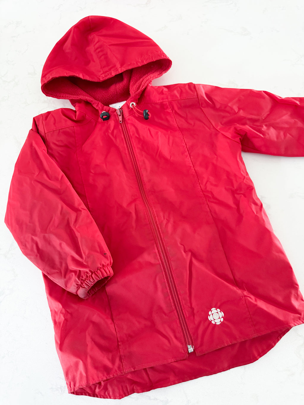 CBC (1996-2003) - 6Y- PLAY- vintage red rain jacket with fleece lining