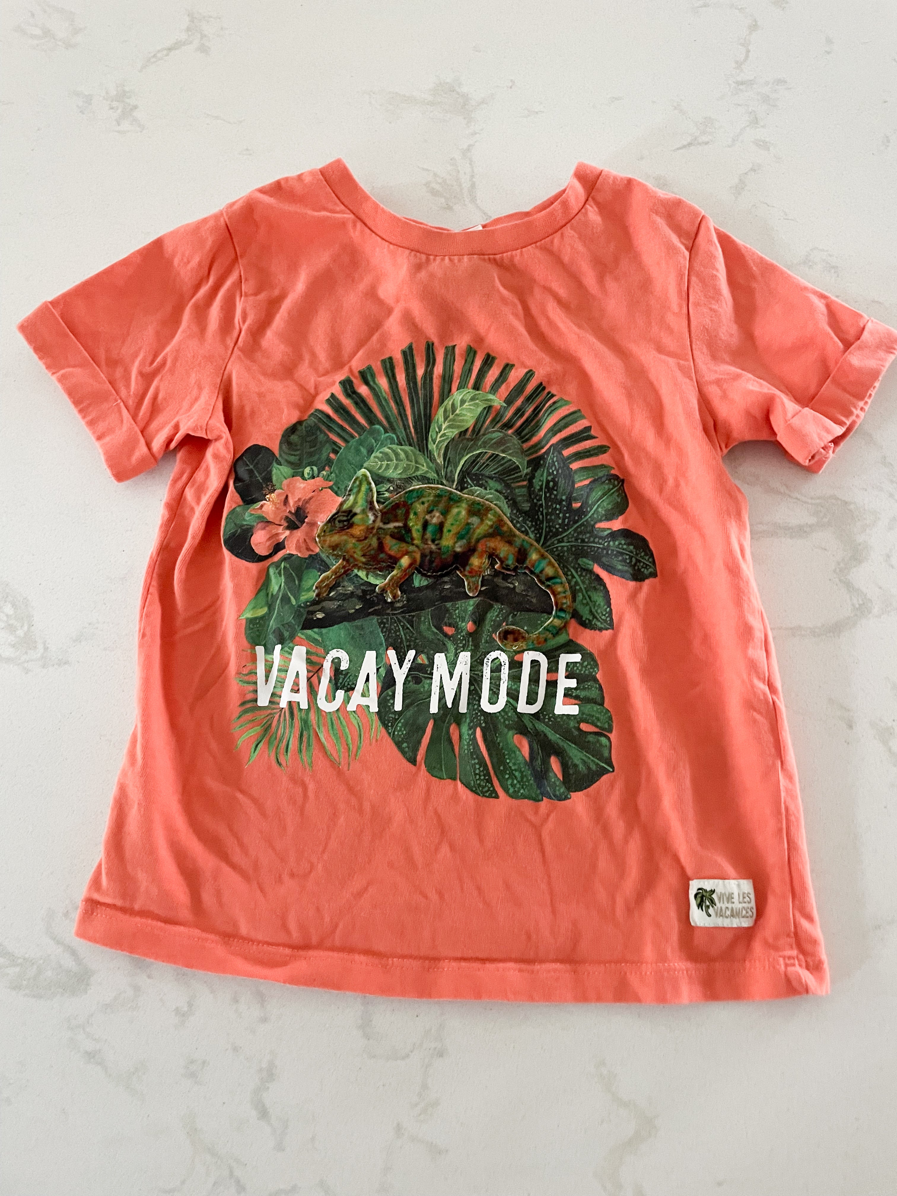H&M-2-4Y-GUC- orange t shirt with chameleon