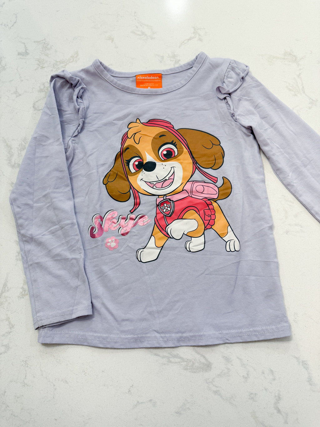 Nickelodeon- 5T- PLAY- light purple long sleeve shirt with Skye