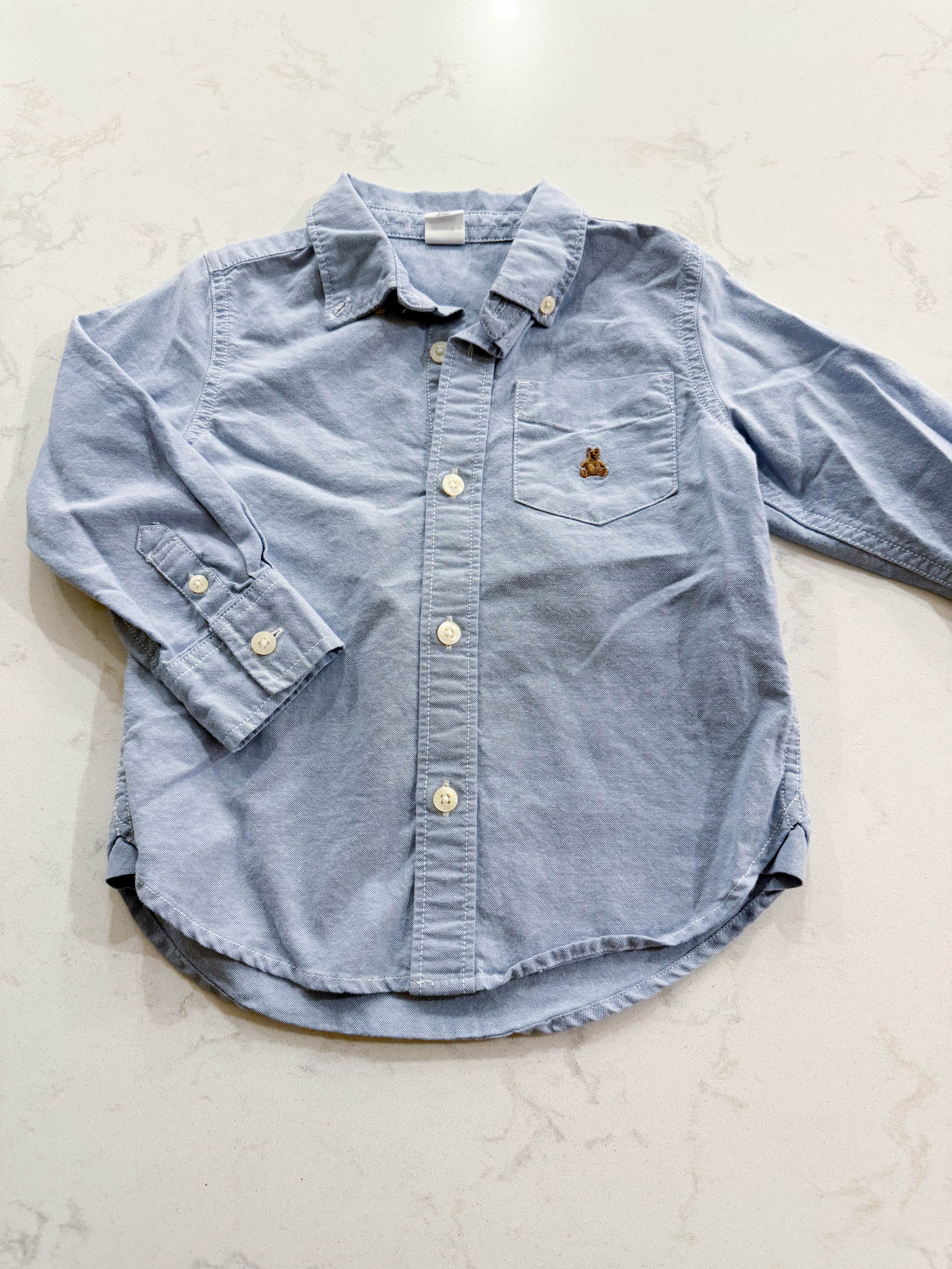 Baby Gap- 3T- VGUC- blue button up dress shirt
