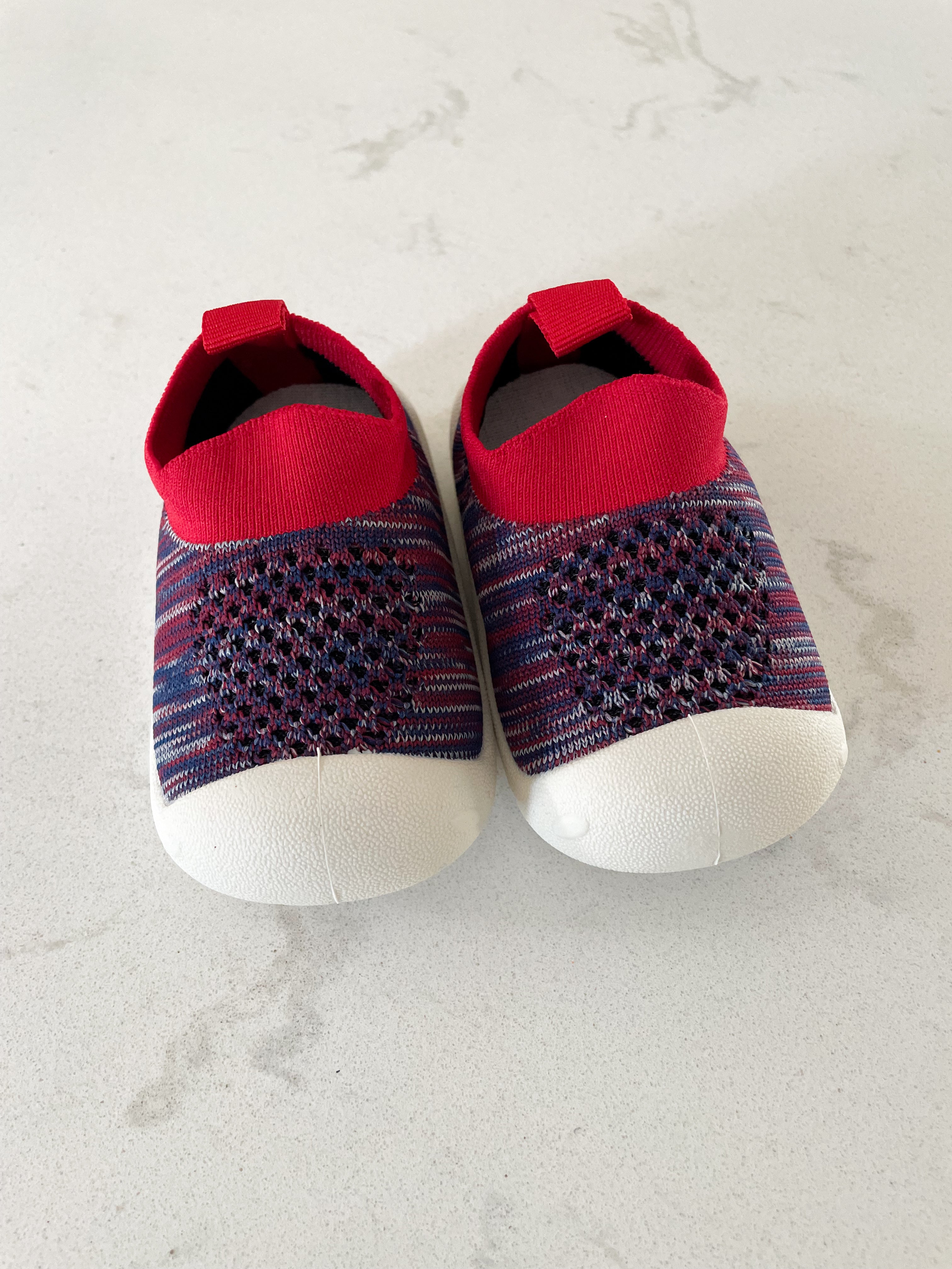 Baby Kids- 3C equivalent- hard sole mesh top slip on shoes