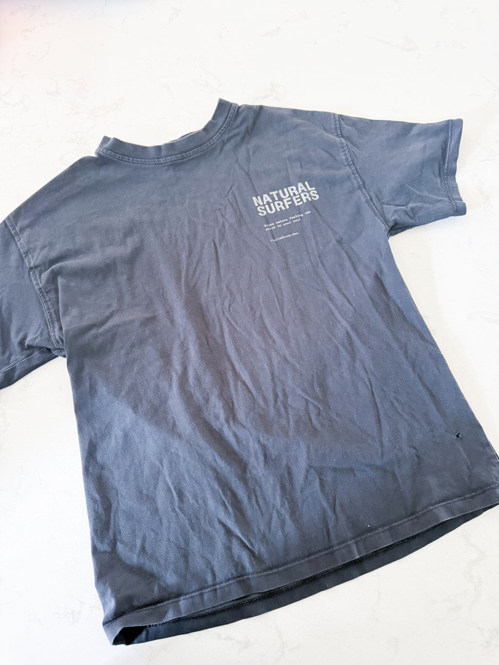 Zara- 9-10Y- PLAYY- dark grey t shirt with surfing graphic on back