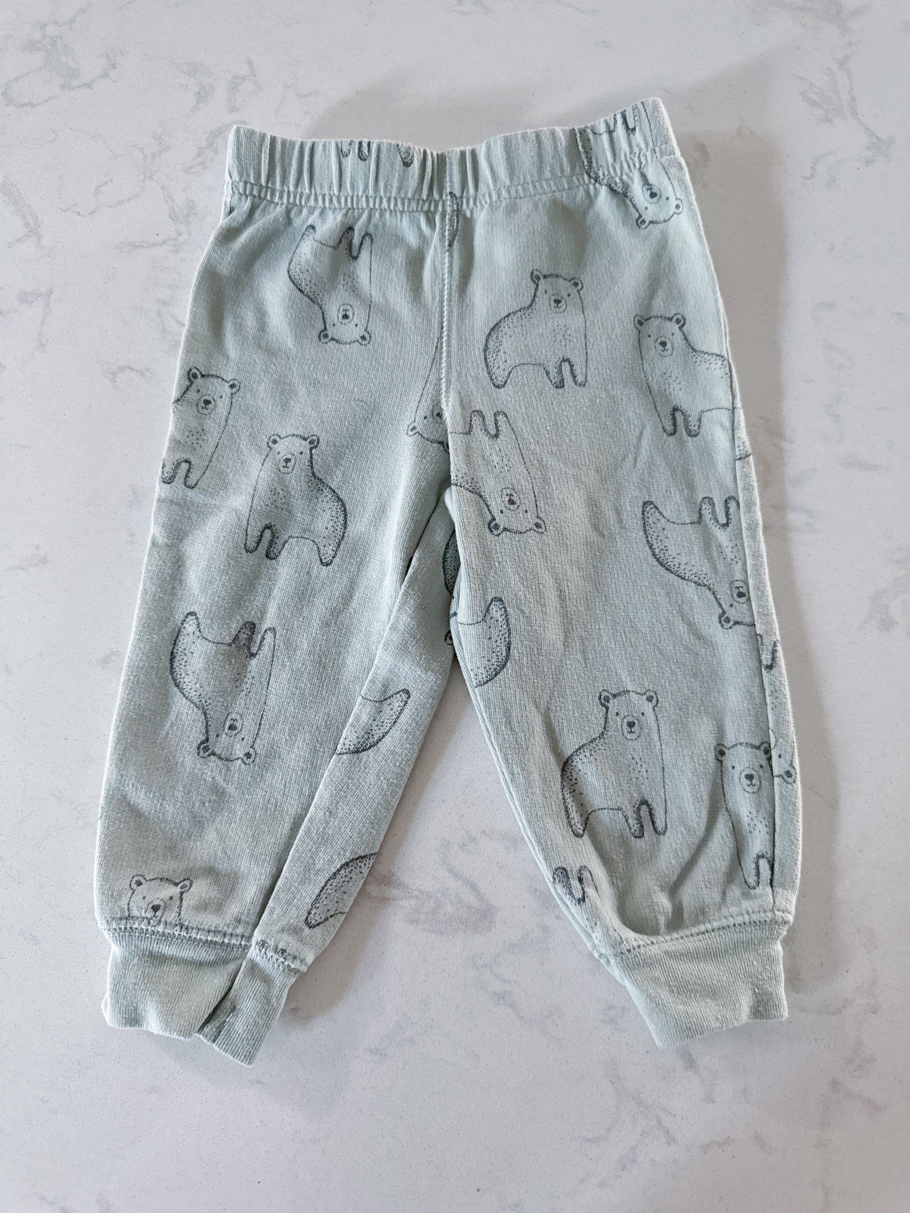 Carter’s- 12m- GUC- mint green sweat pants with bears