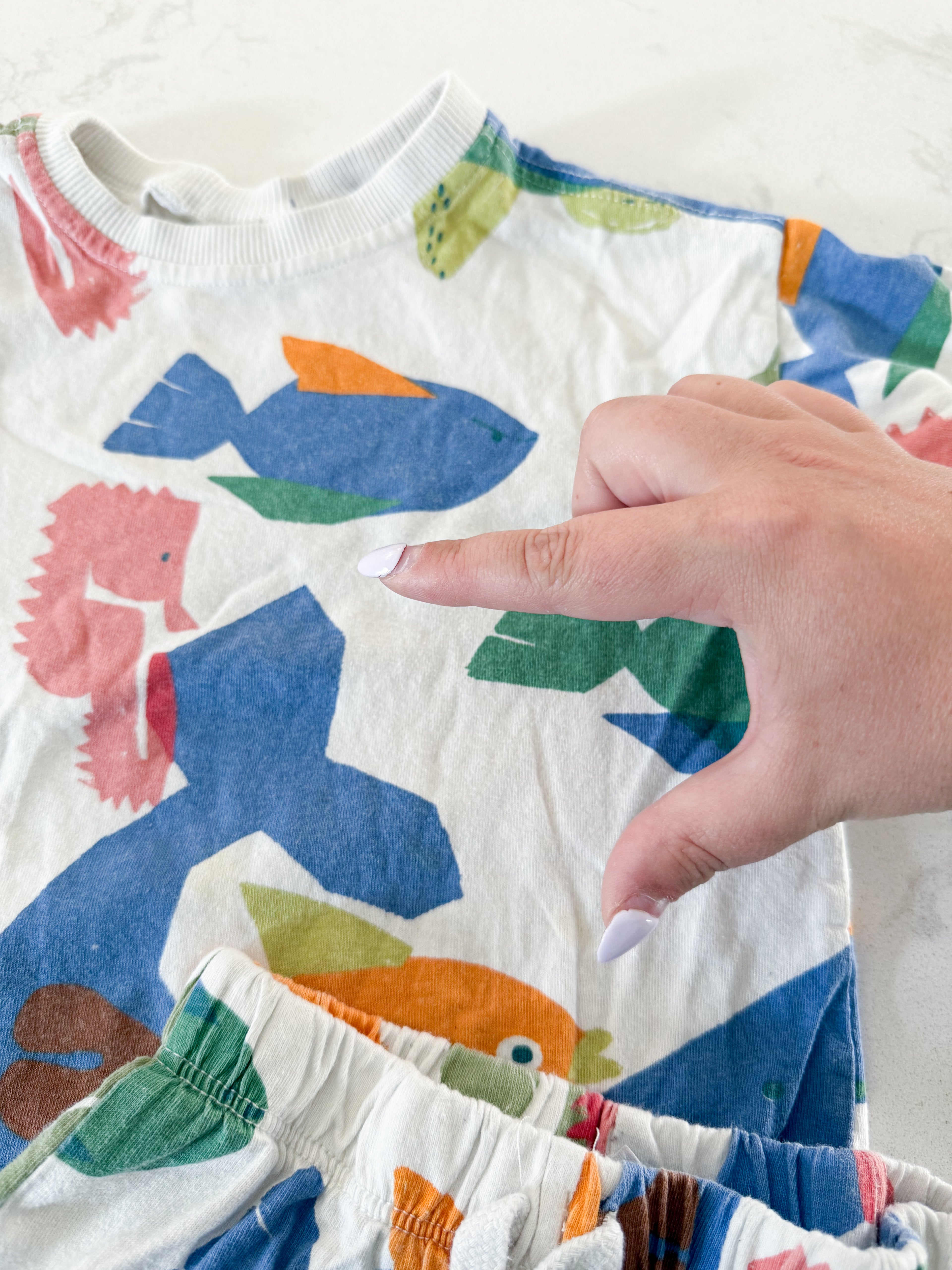 Zara- 2/3Y- PLAYY- White two piece set with geometric sea life