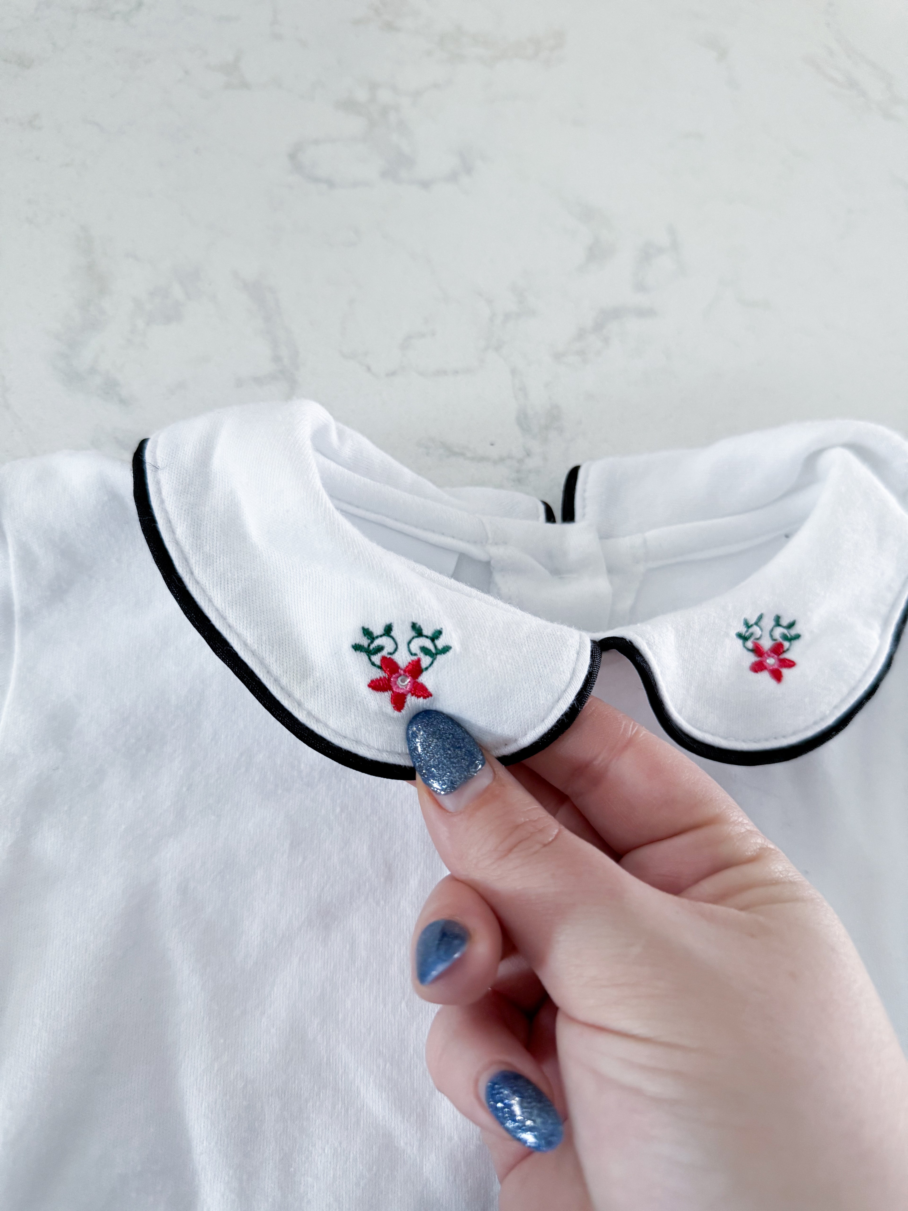 Oshkosh(early 2000s)- 4T- PLAY- white collared embroidered shirt