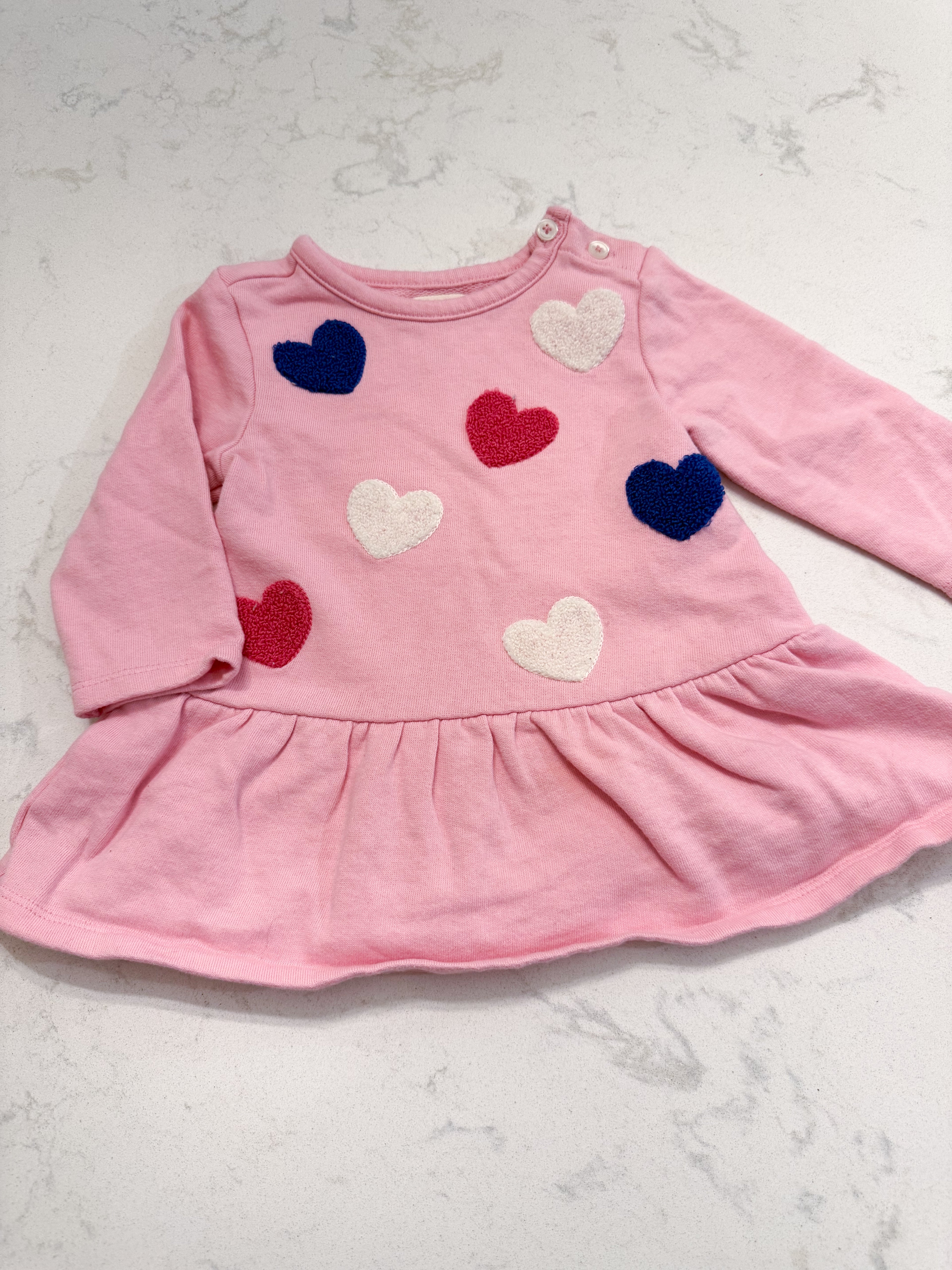 Hatley- 9-12m- GUC- pink long sleeve sweater