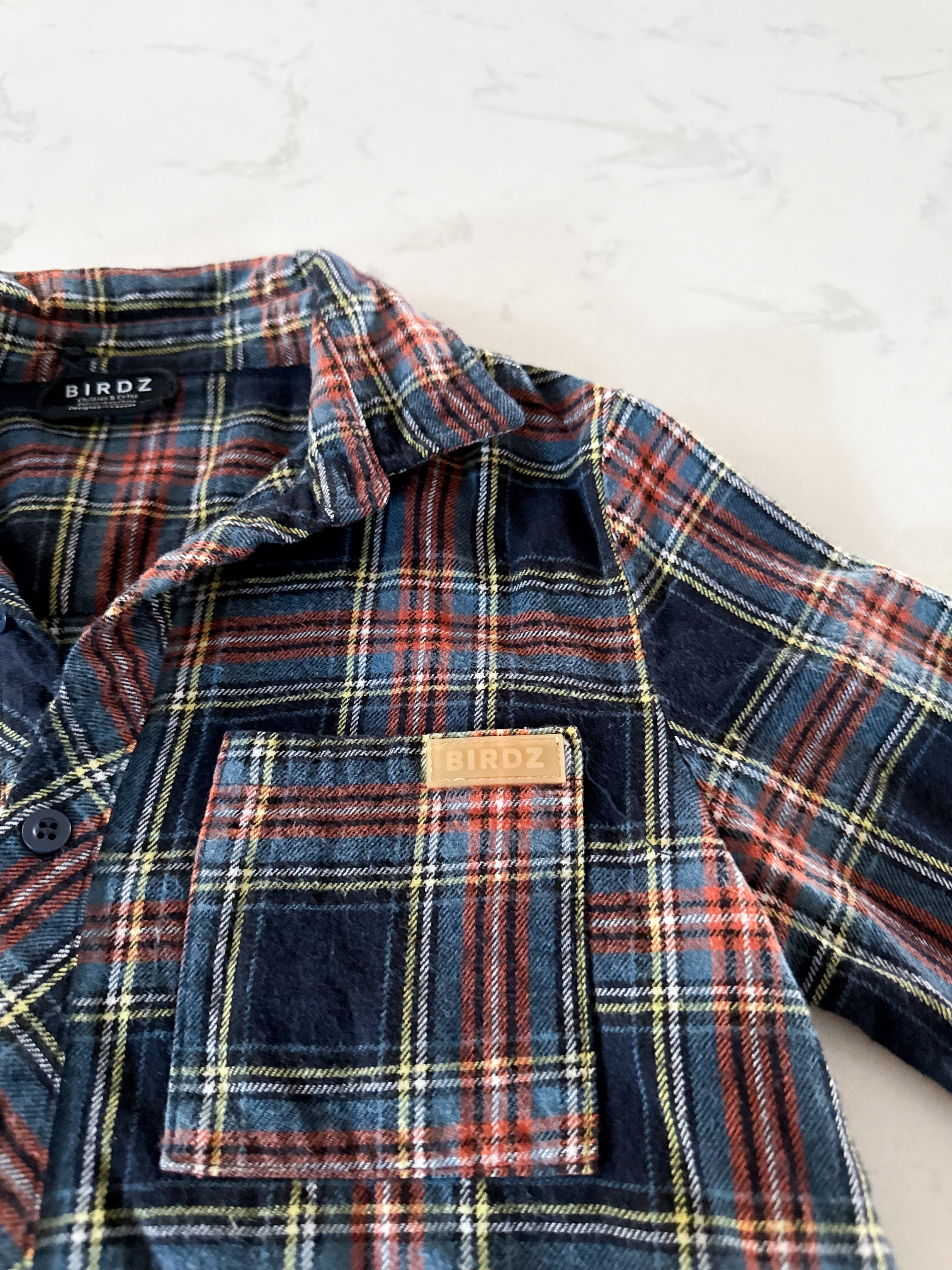 Birdz- 12Y- GUC- plaid button up long sleeve shirt