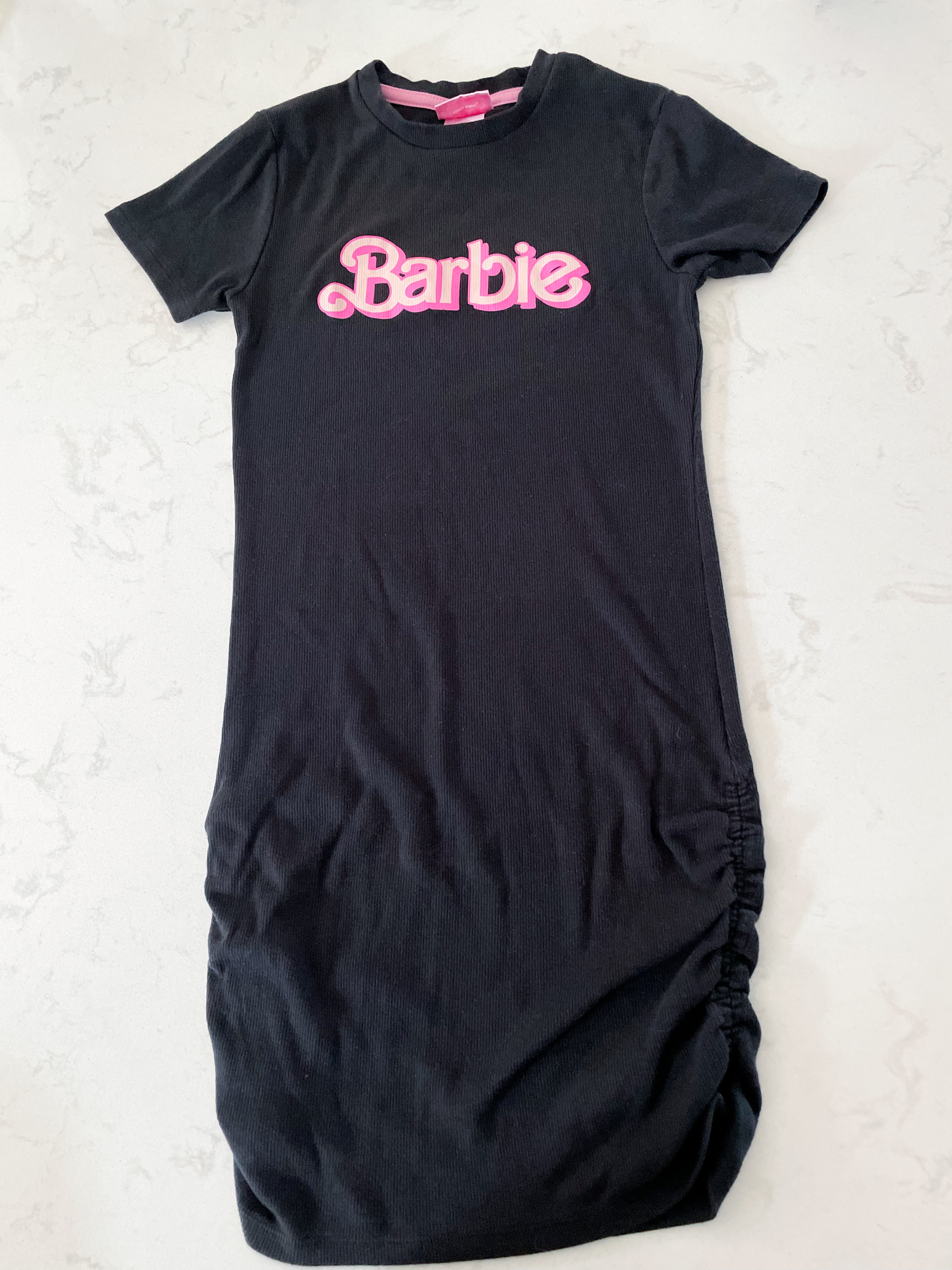 Barbie-10-12Y-GUC- black ribbed tight fitting Barbie dress