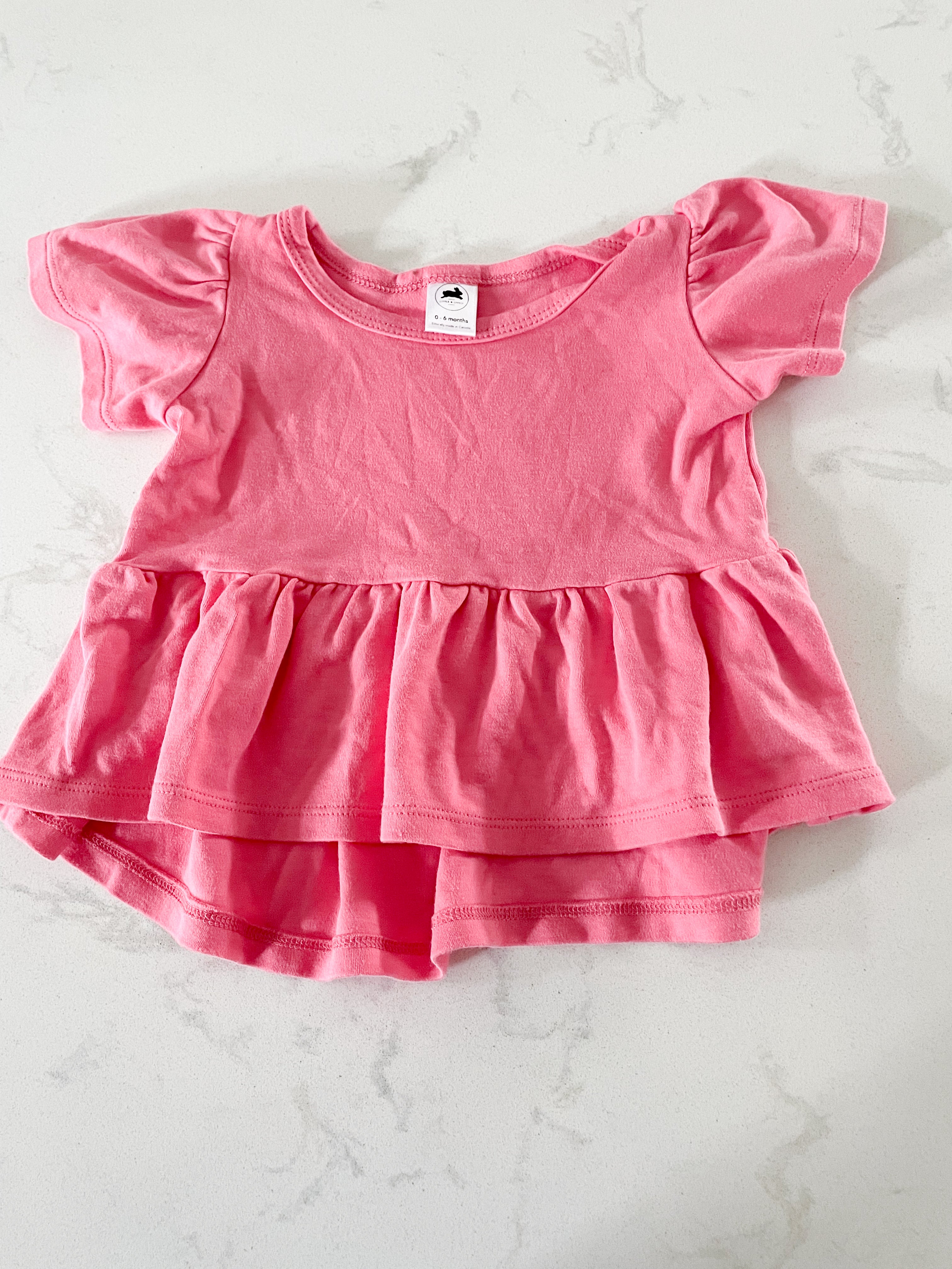 Little and Lively- 0-6 months- pink dress short sleeve