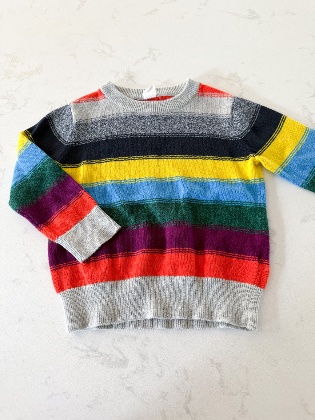 Gap- 3T- GUC- rainbow striped knit long sleeve sweater
