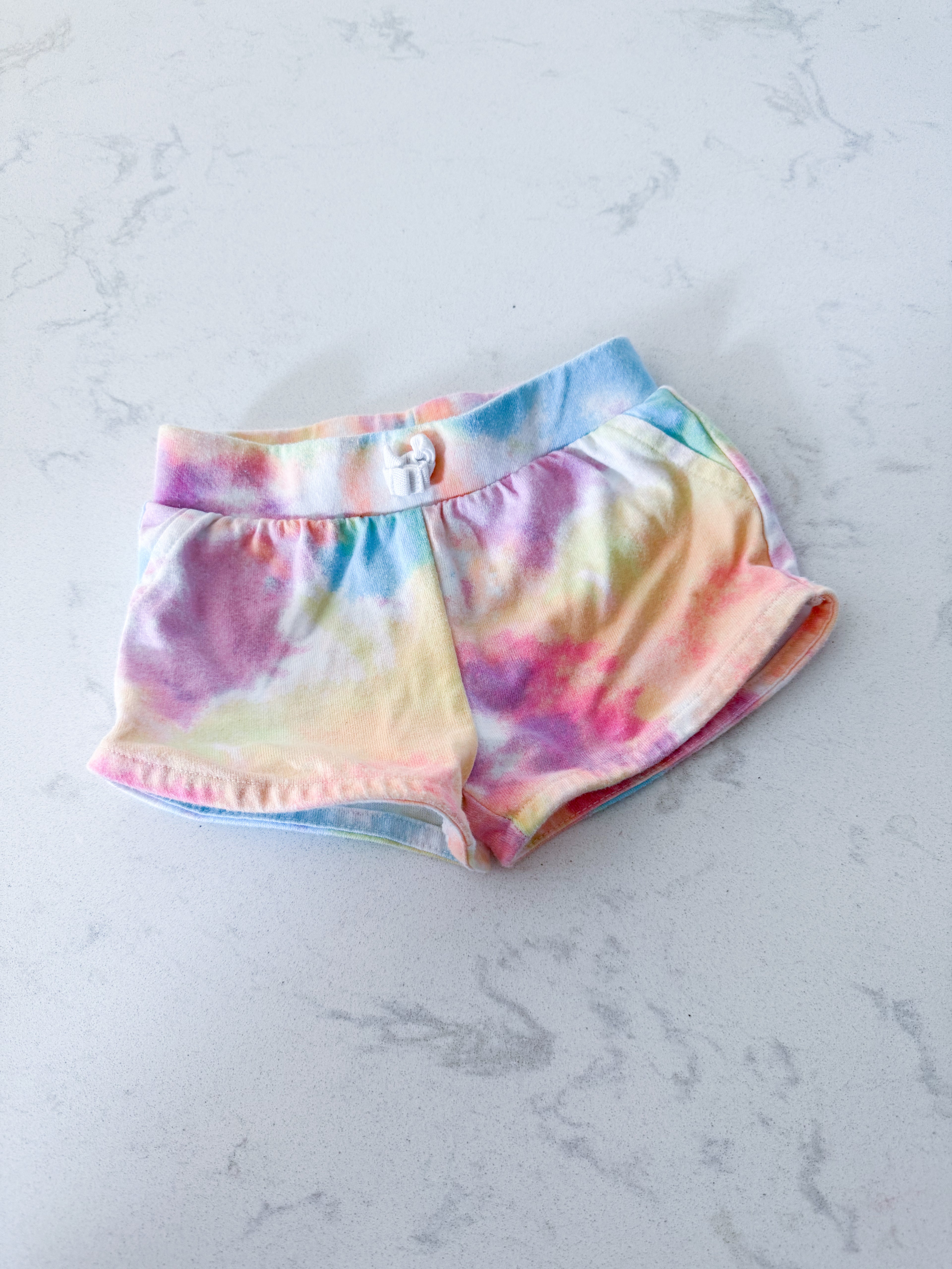 George- 3-6m- VGUC- rainbow tie dye shorts