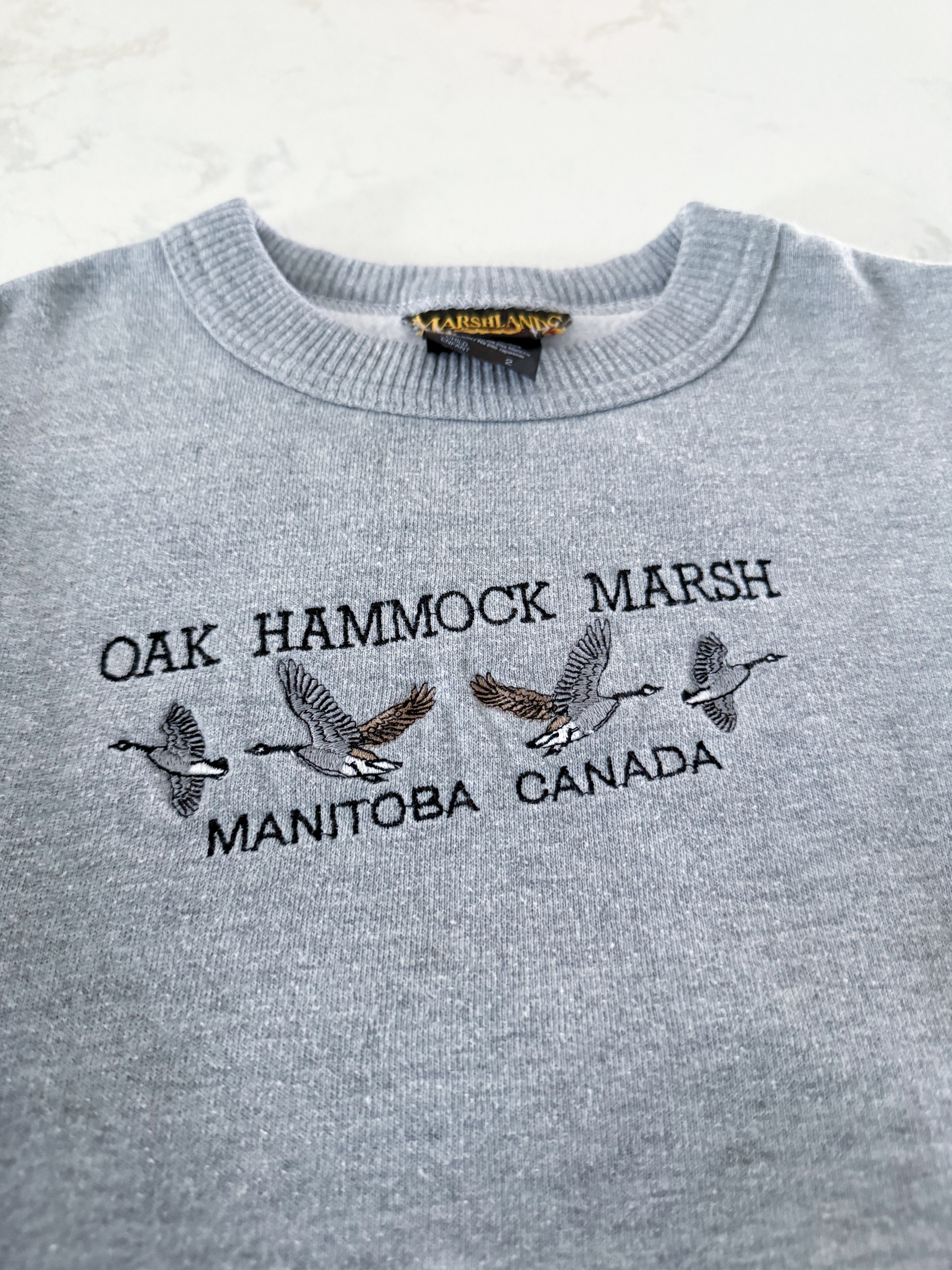 Marshlands Canada(1992-1998)- 2T- Play- grey crewneck with embroidery