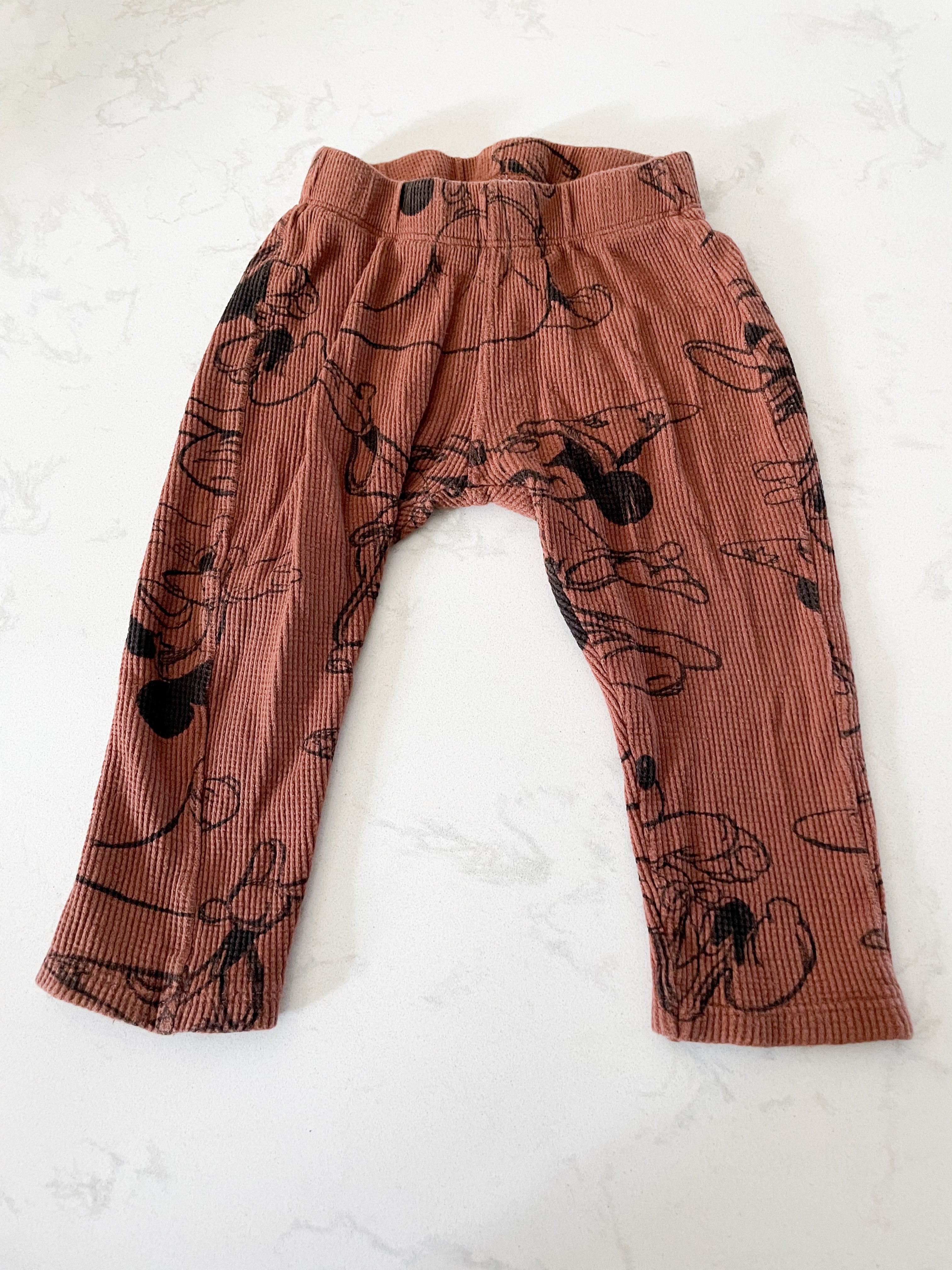Zara-18-24m-GUC- brown waffle knit leggings Fantasia