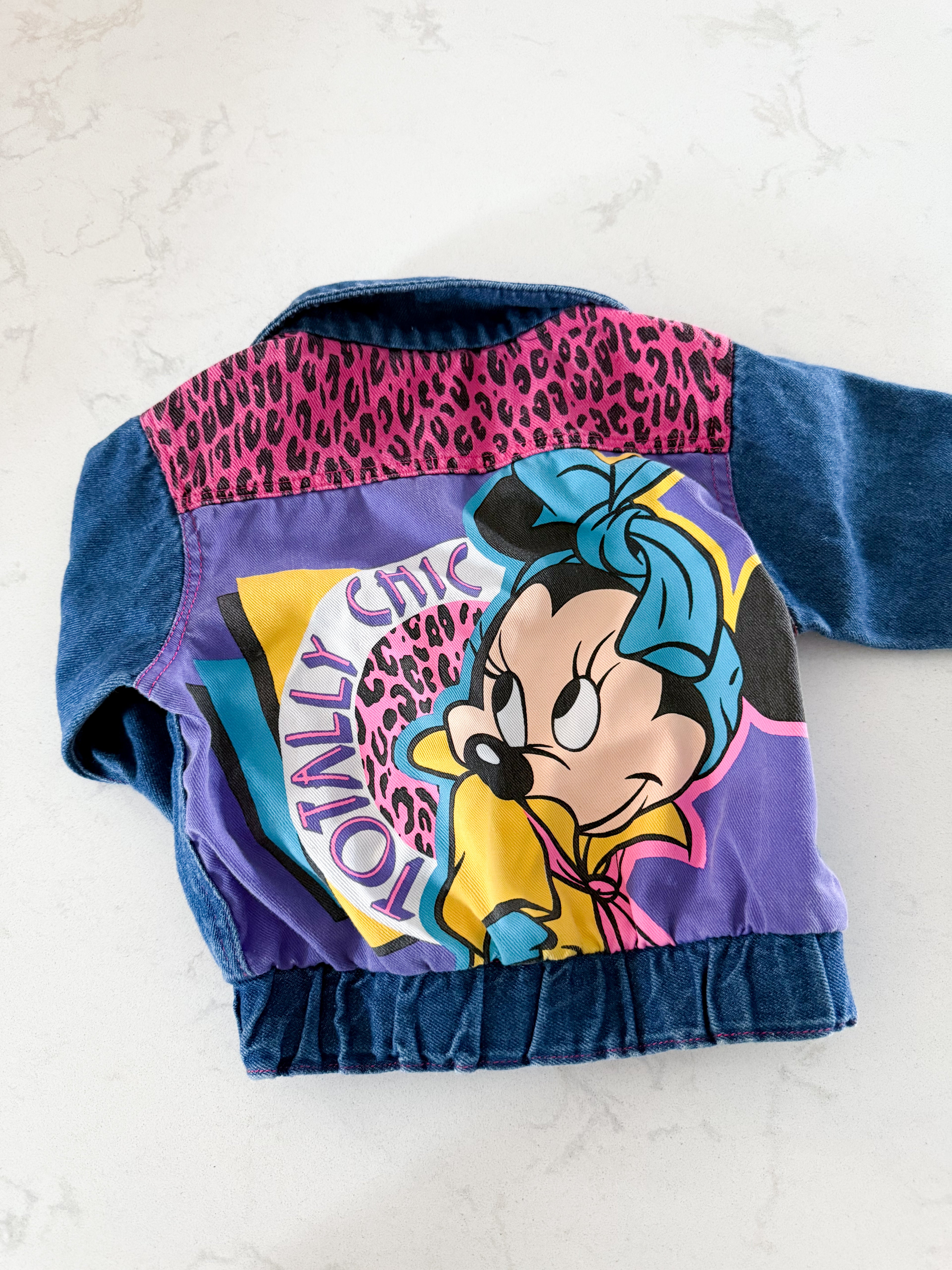 Mickey’s Stuff for kids (1990-1993)- 12-18m- VGUC- vintage jean jacket with Minnie Mouse graphics