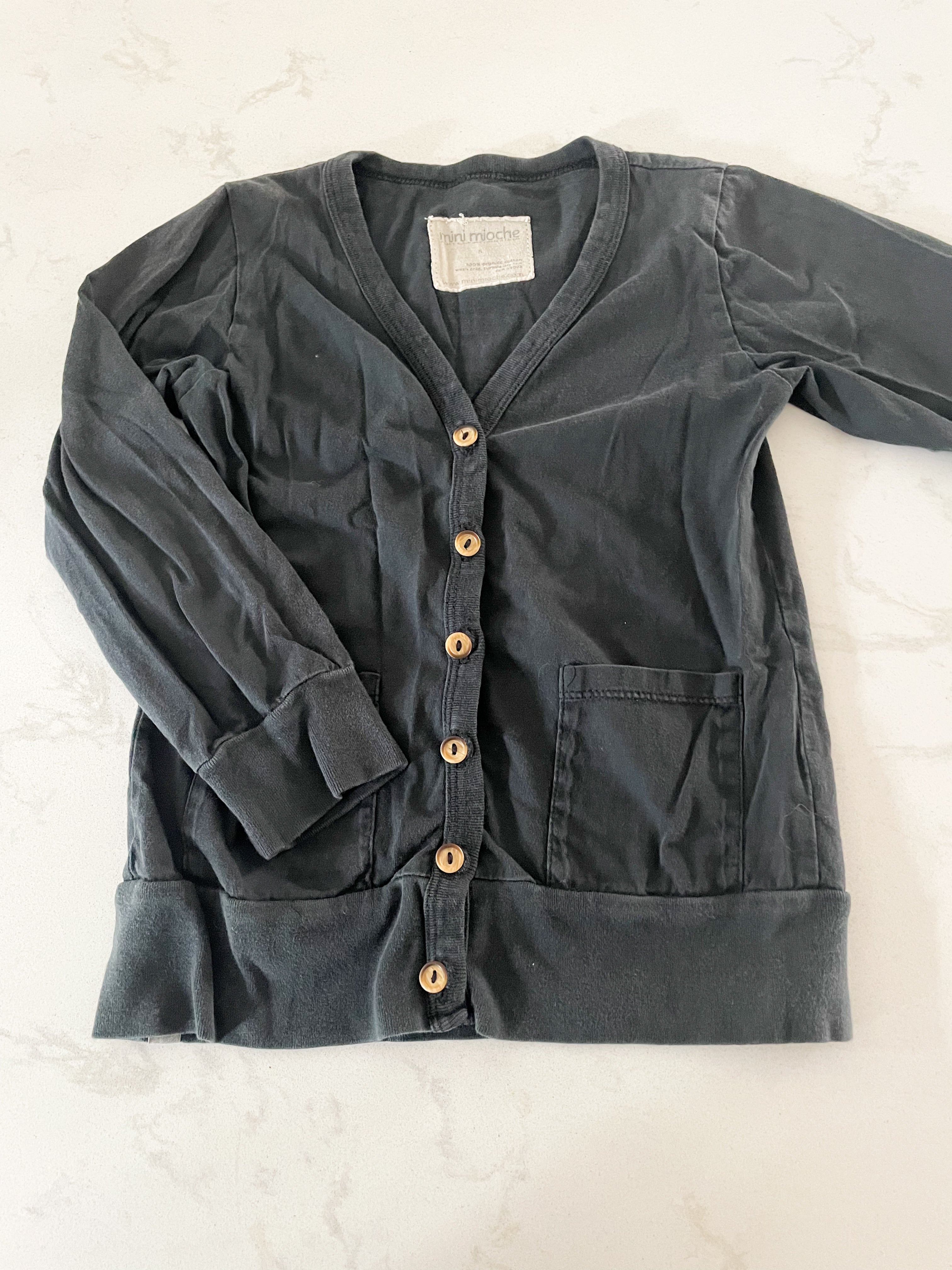 Mini Mioche- 5T- PLAY- dark grey button up