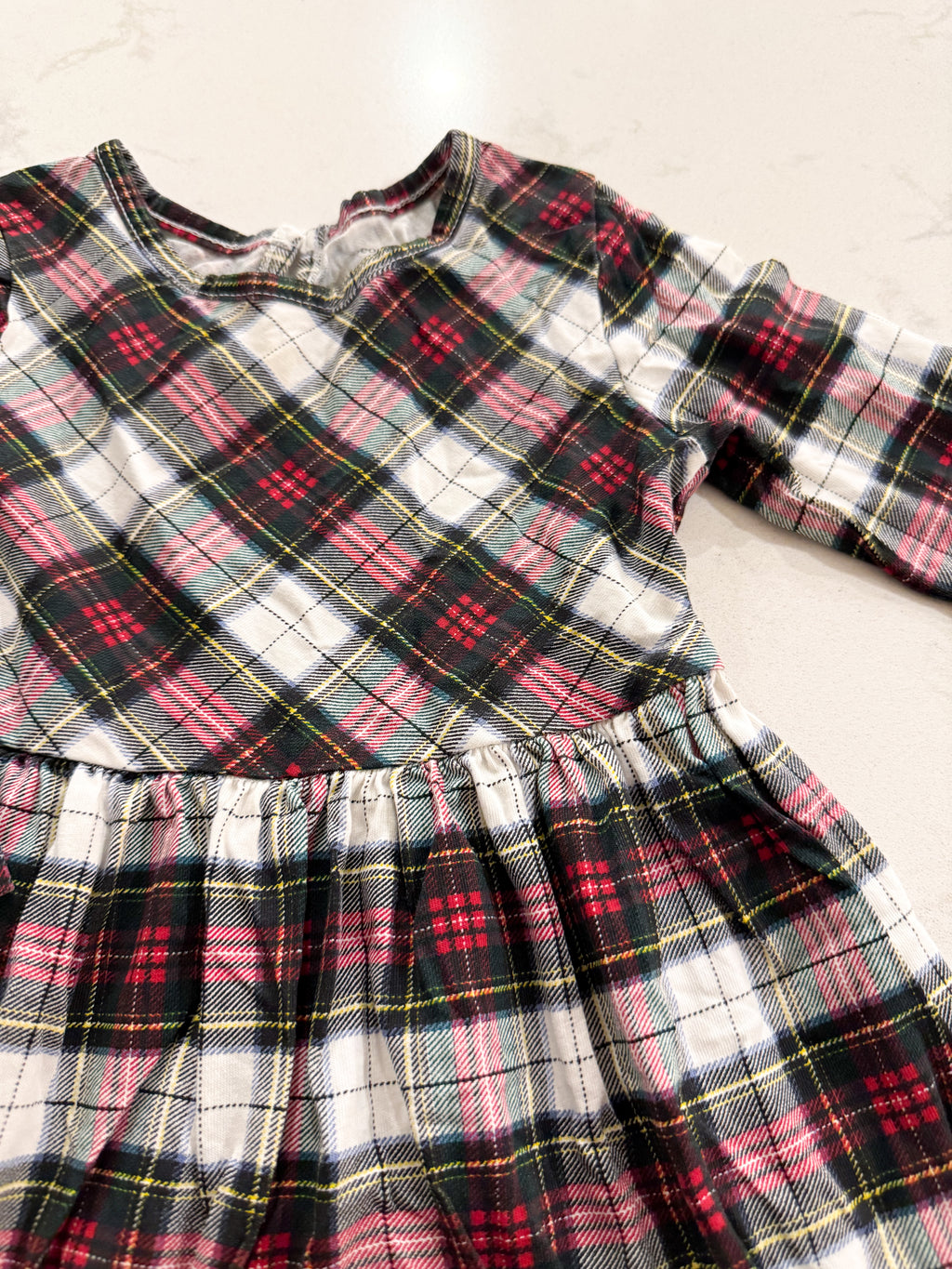 George- 18-24m- VGUC- plaid long sleeve thin dress