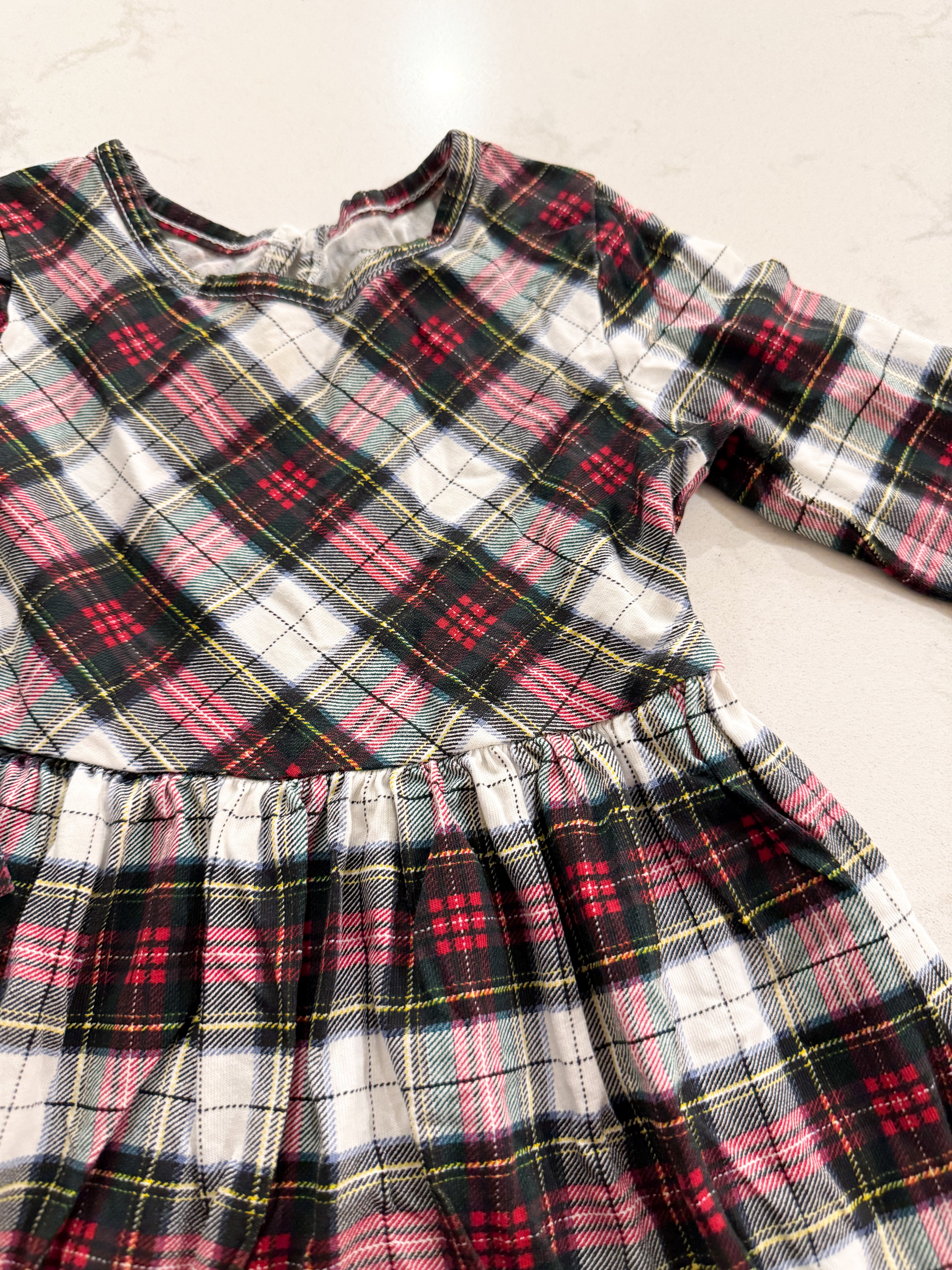 George- 18-24m- VGUC- plaid long sleeve thin dress