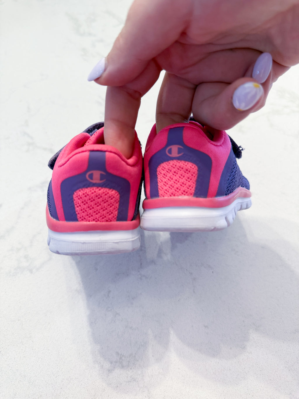 Champion- 2C- VGUC- purple and neon pink shoes