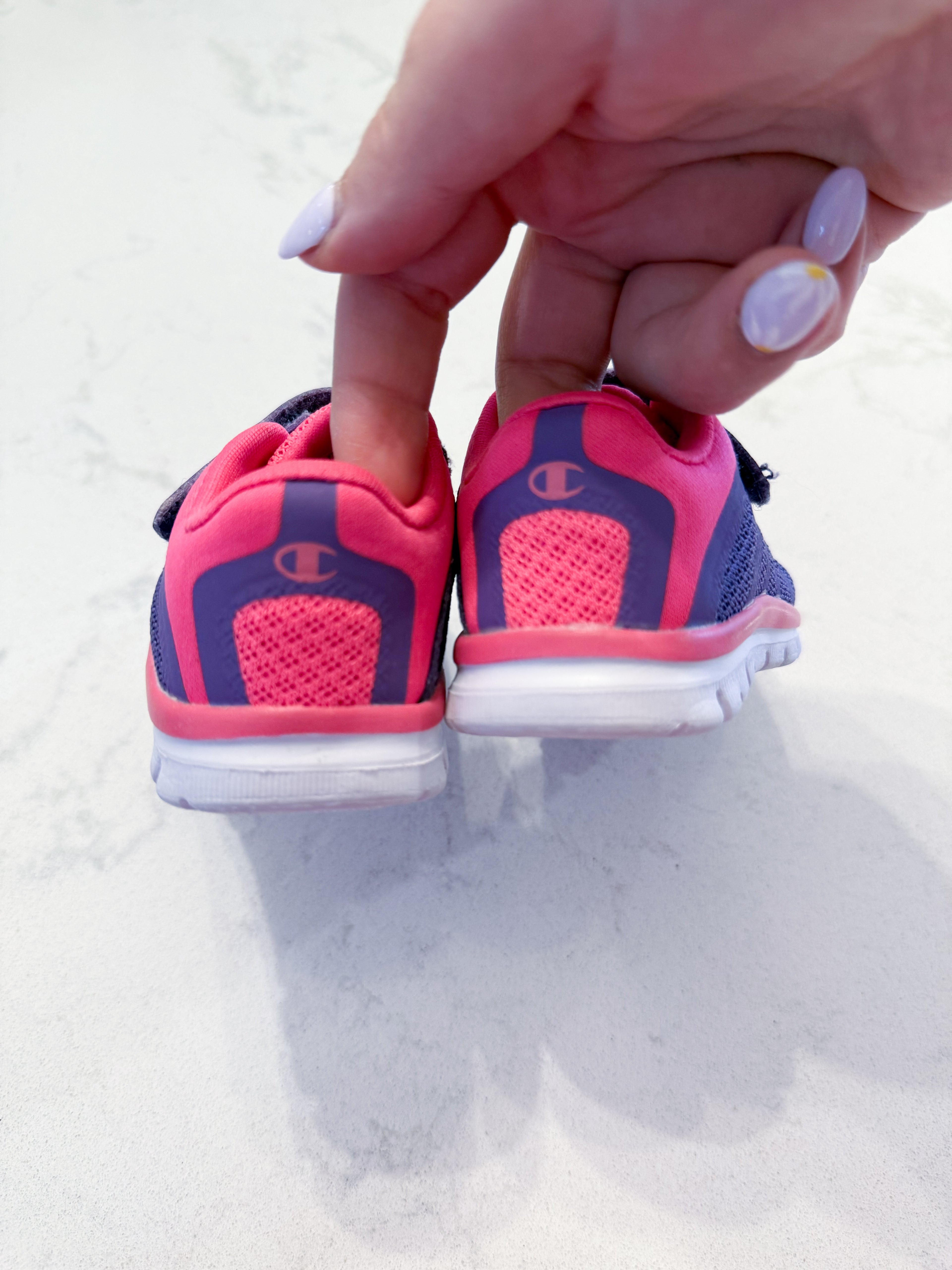 Champion- 2C- VGUC- purple and neon pink shoes