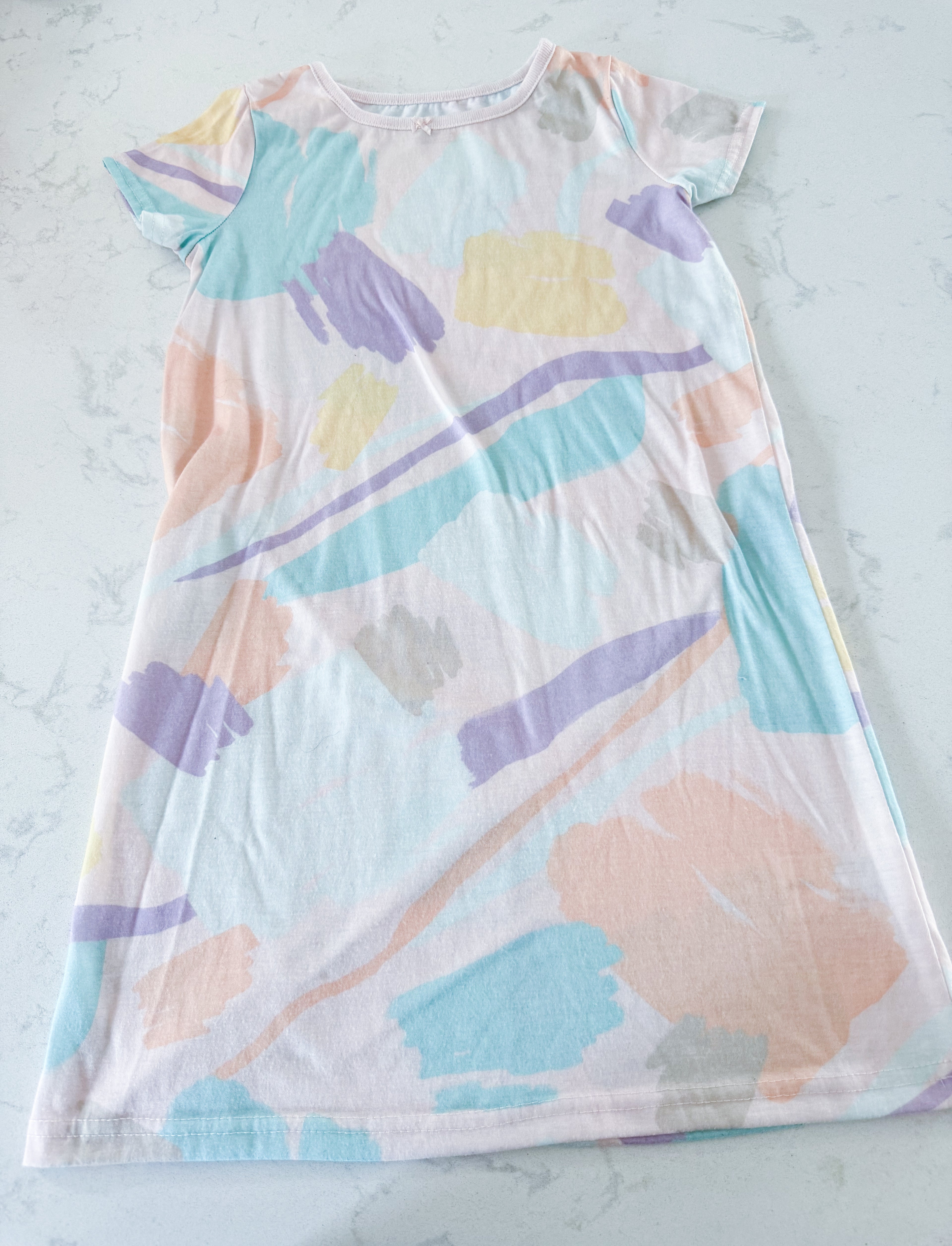 Carters- 6-7Y- PLAY- pastel multicoloured short sleeve nightgown