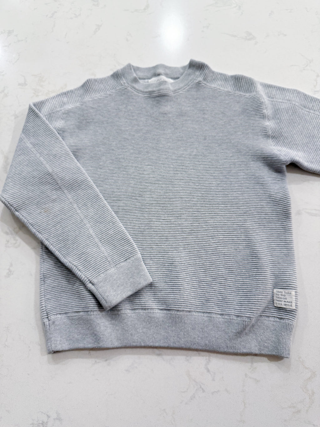 Zara- 11-12Y- PLAY- Grey ribbed crewneck