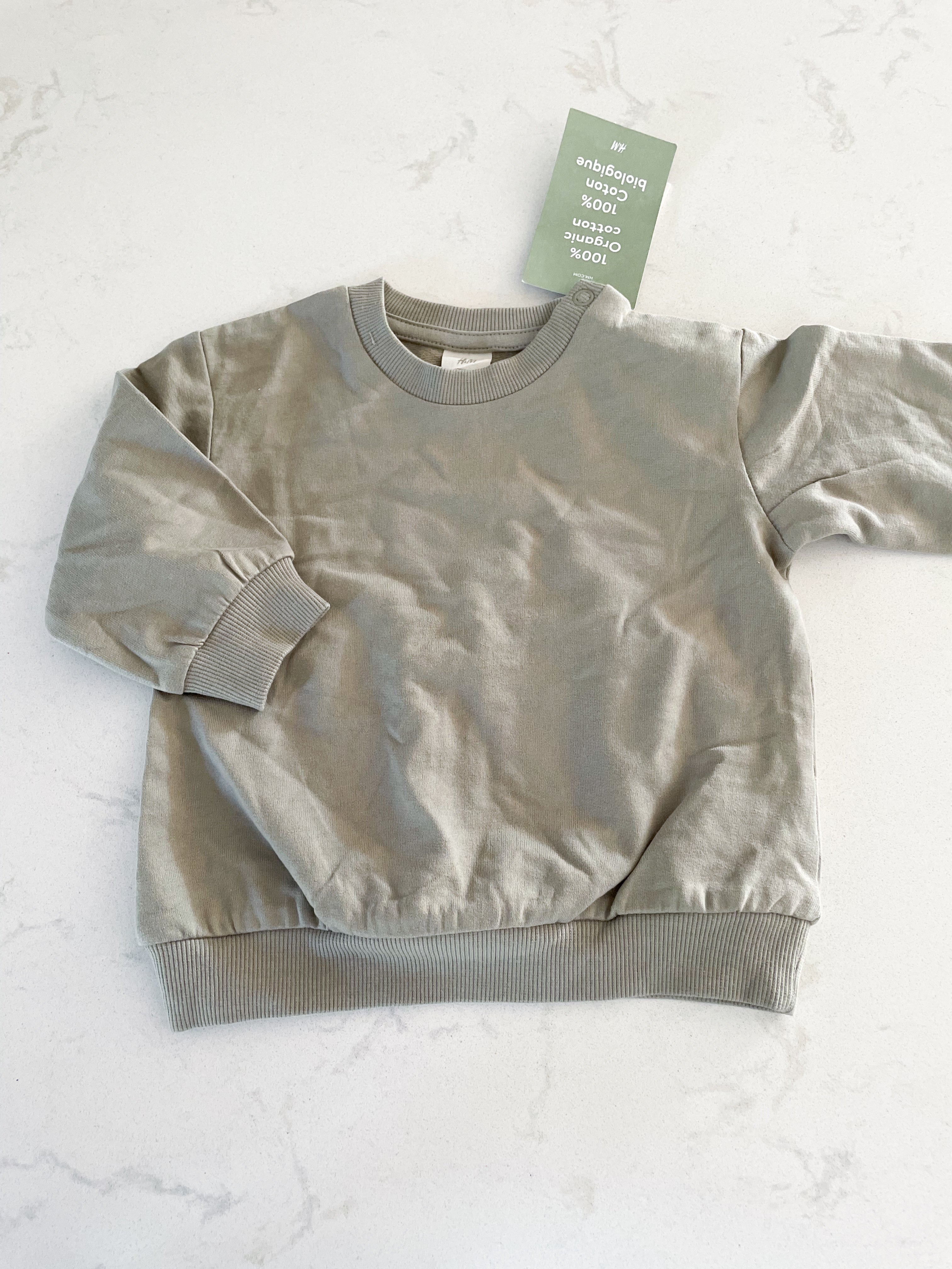 H&M-6m-BNWT-sage green crewneck