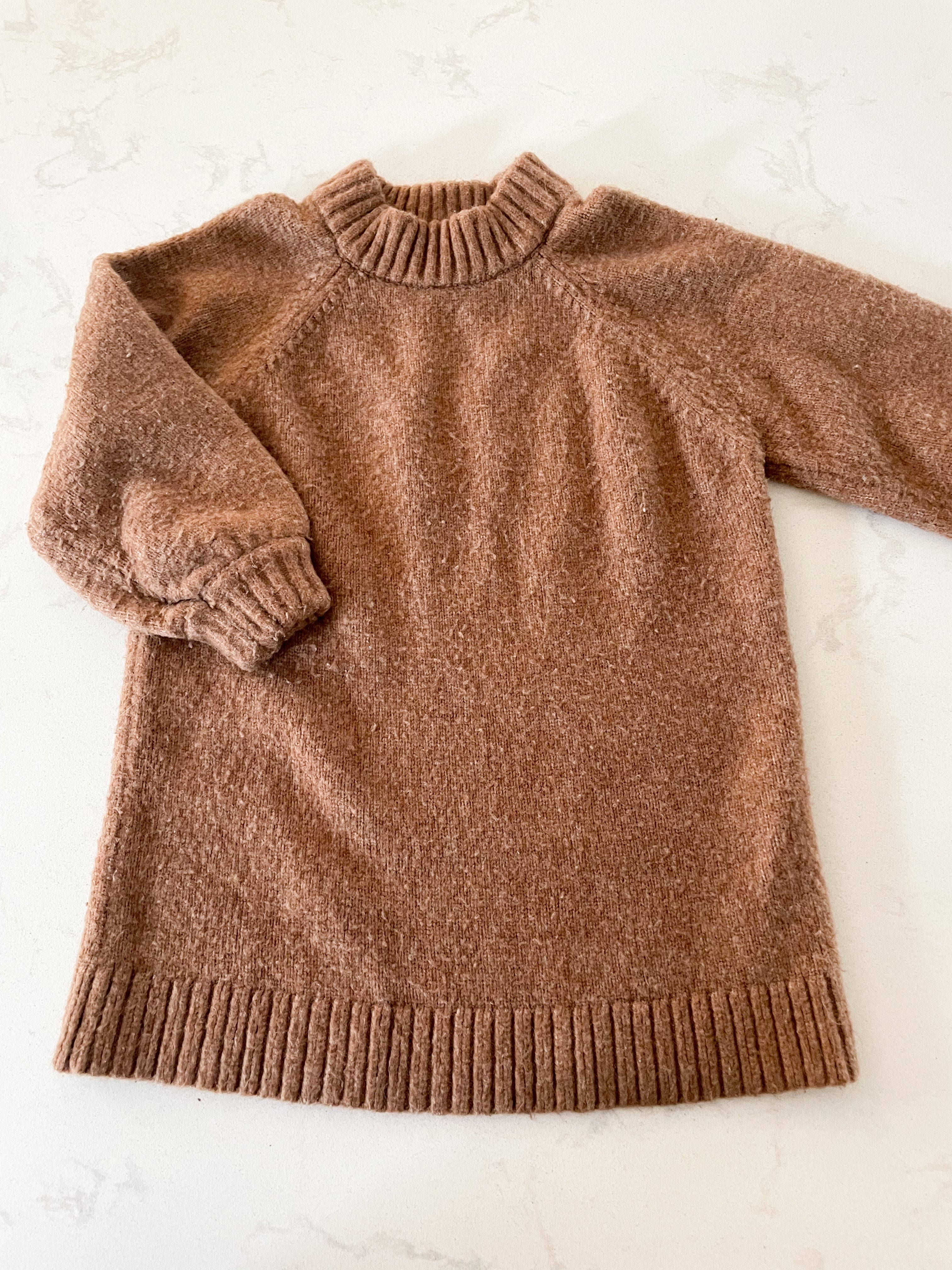 Zara-18-24m-PLAY- brown high neck sweater dress