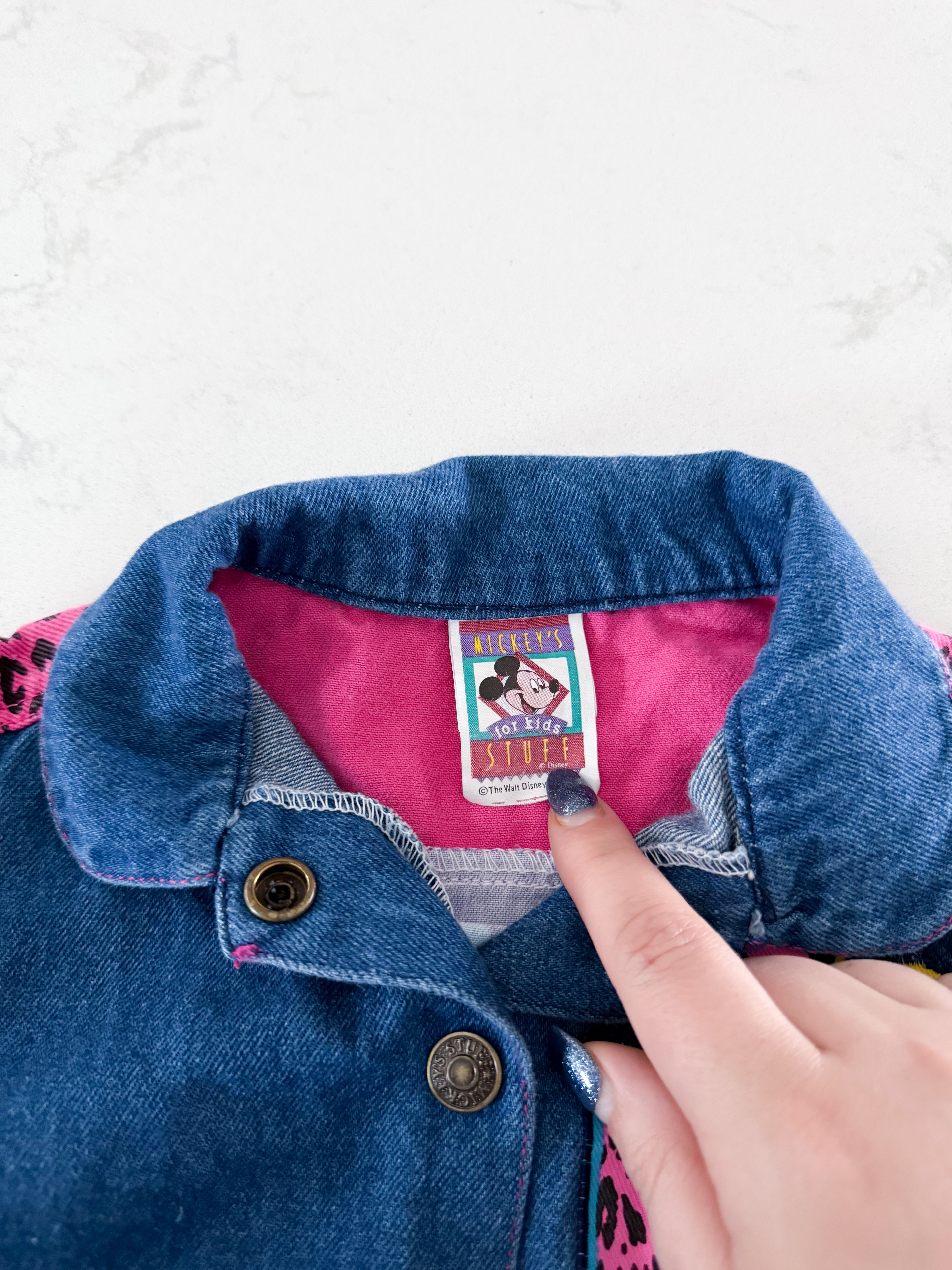Mickey’s Stuff for kids (1990-1993)- 12-18m- VGUC- vintage jean jacket with Minnie Mouse graphics