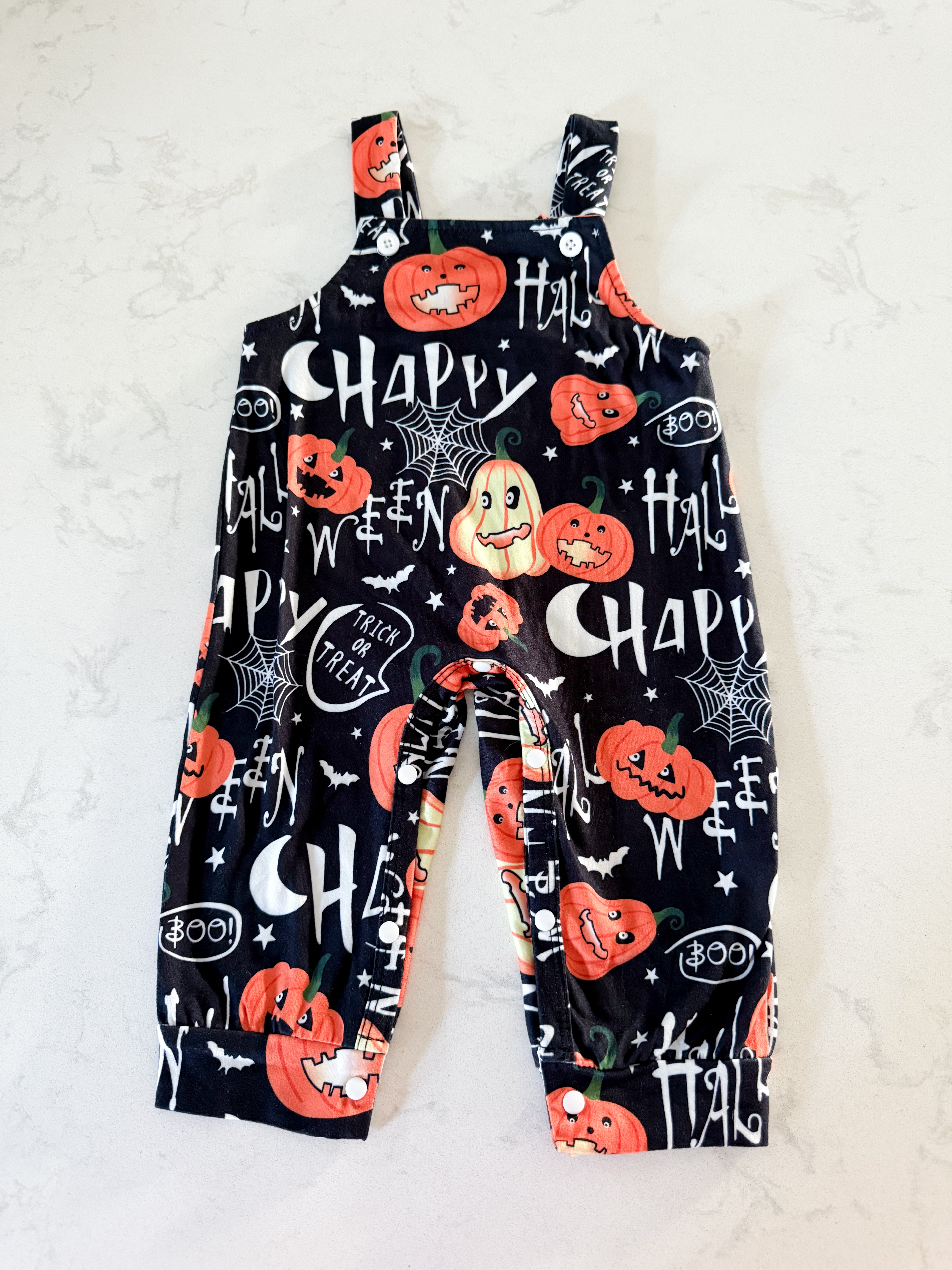 No brand- 3-6m- VGUC- Halloween cloth overalls