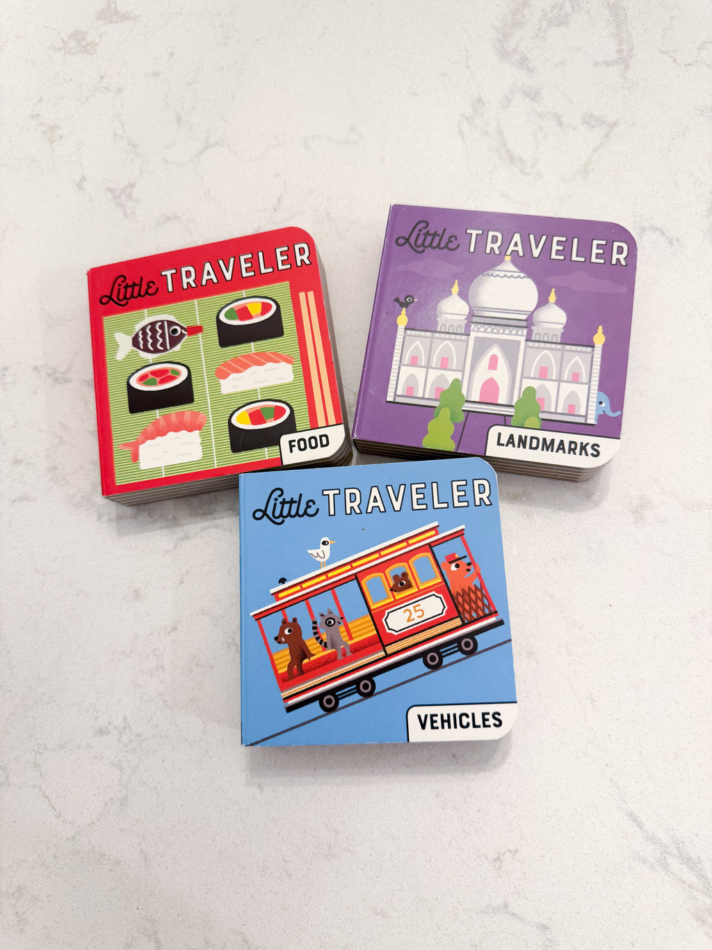 Little Traveler- 3 mini board books set- VGUC