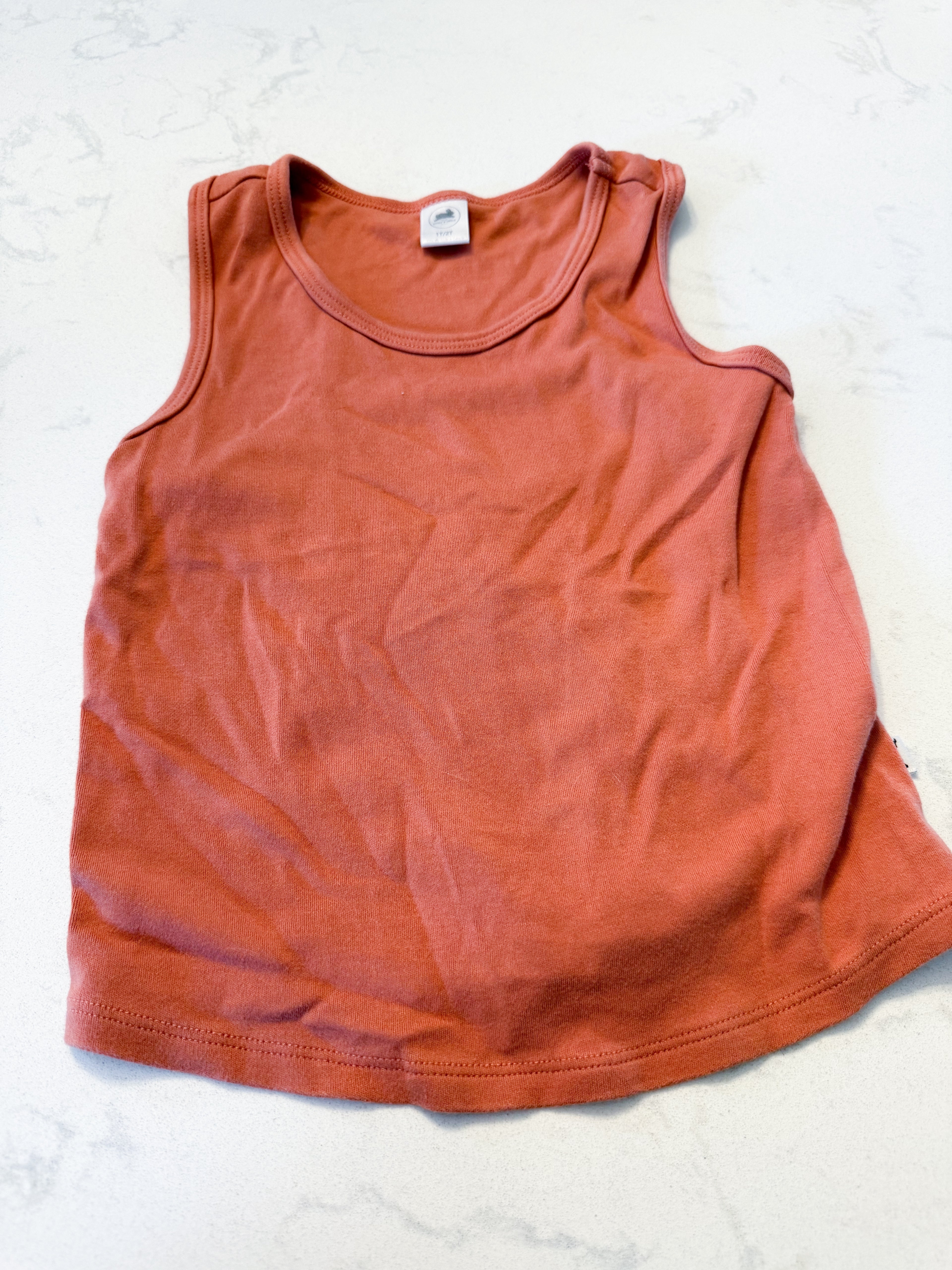 Little and Lively- 1/2T- GUC- rusty orange bamboo tank