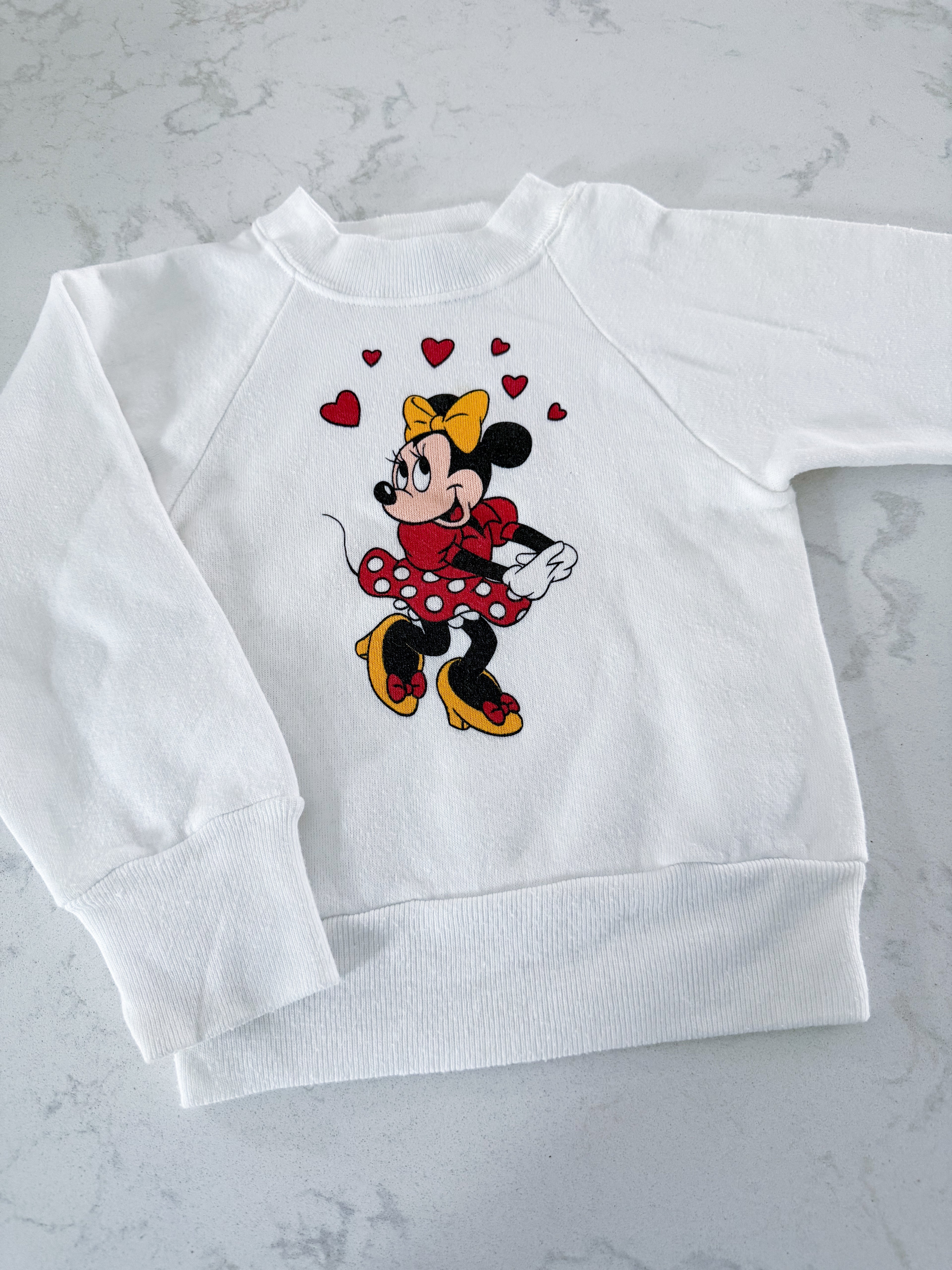Disney (1988-1993)- 3T- PLAY- white vintage crewneck with Minnie mouse