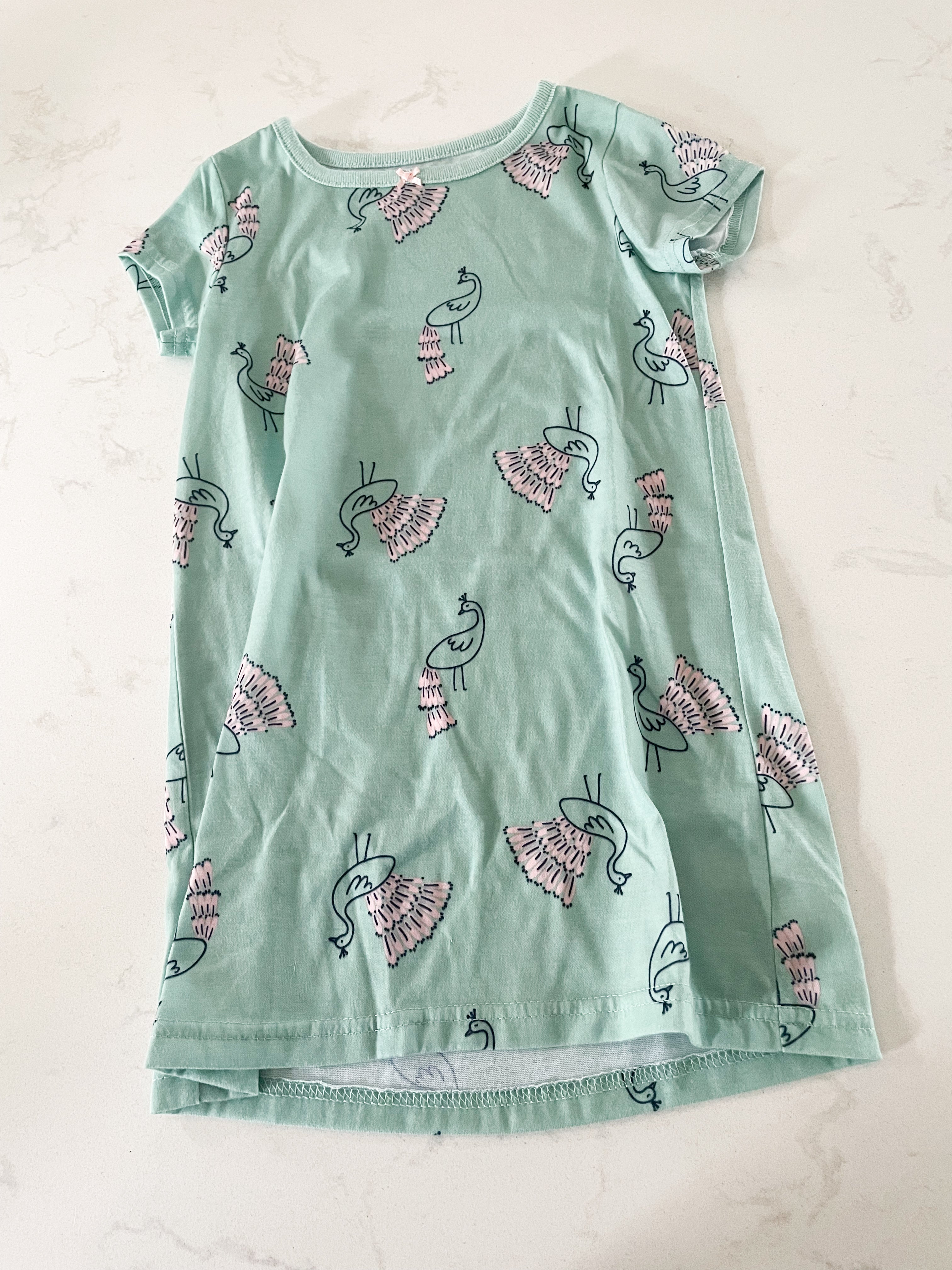 Carter’s-2-3Y- GUC- peacock green nightgown