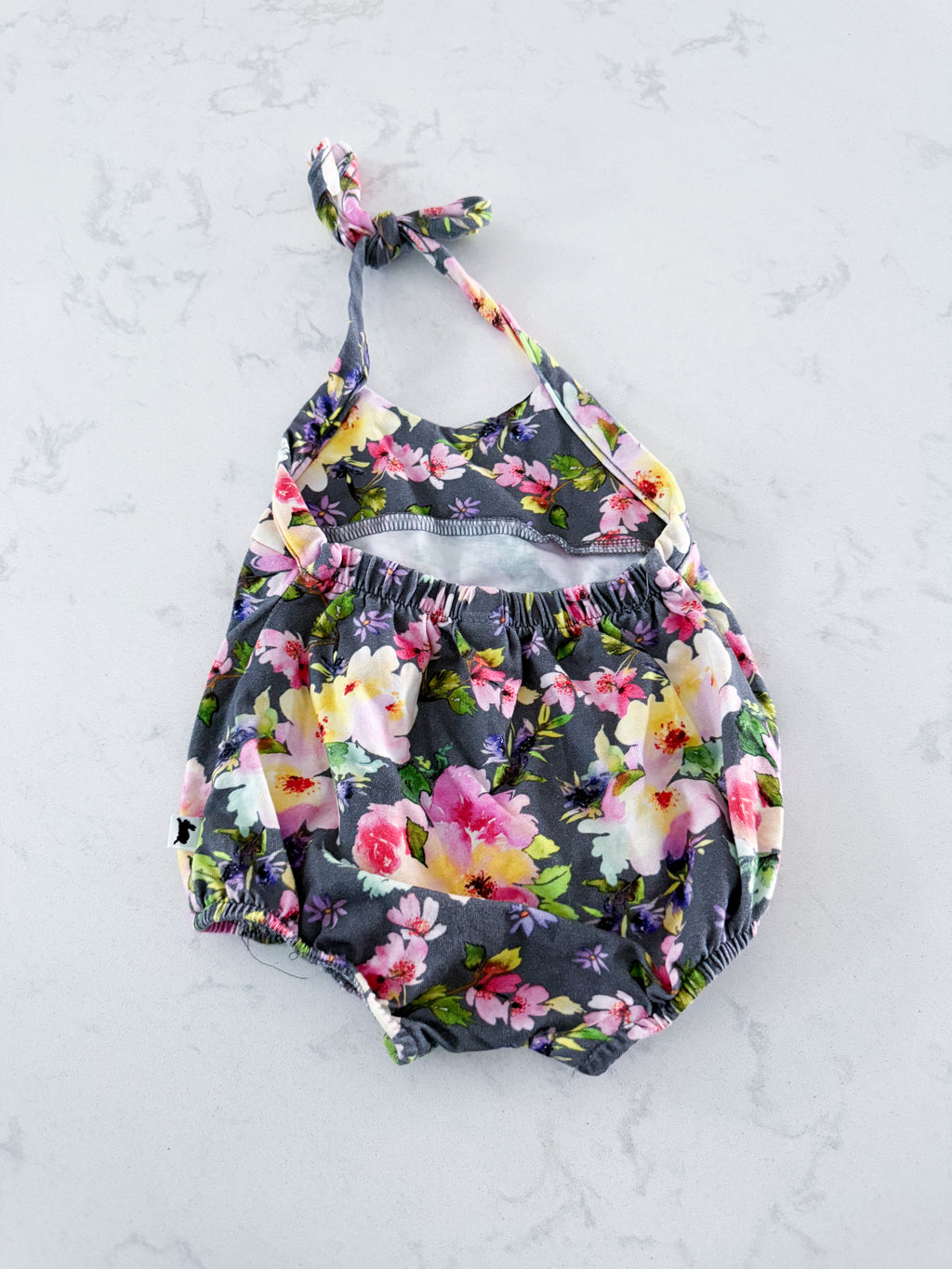 Little and Lively- 0-6m- VGUC- halter bubble romper floral pattern