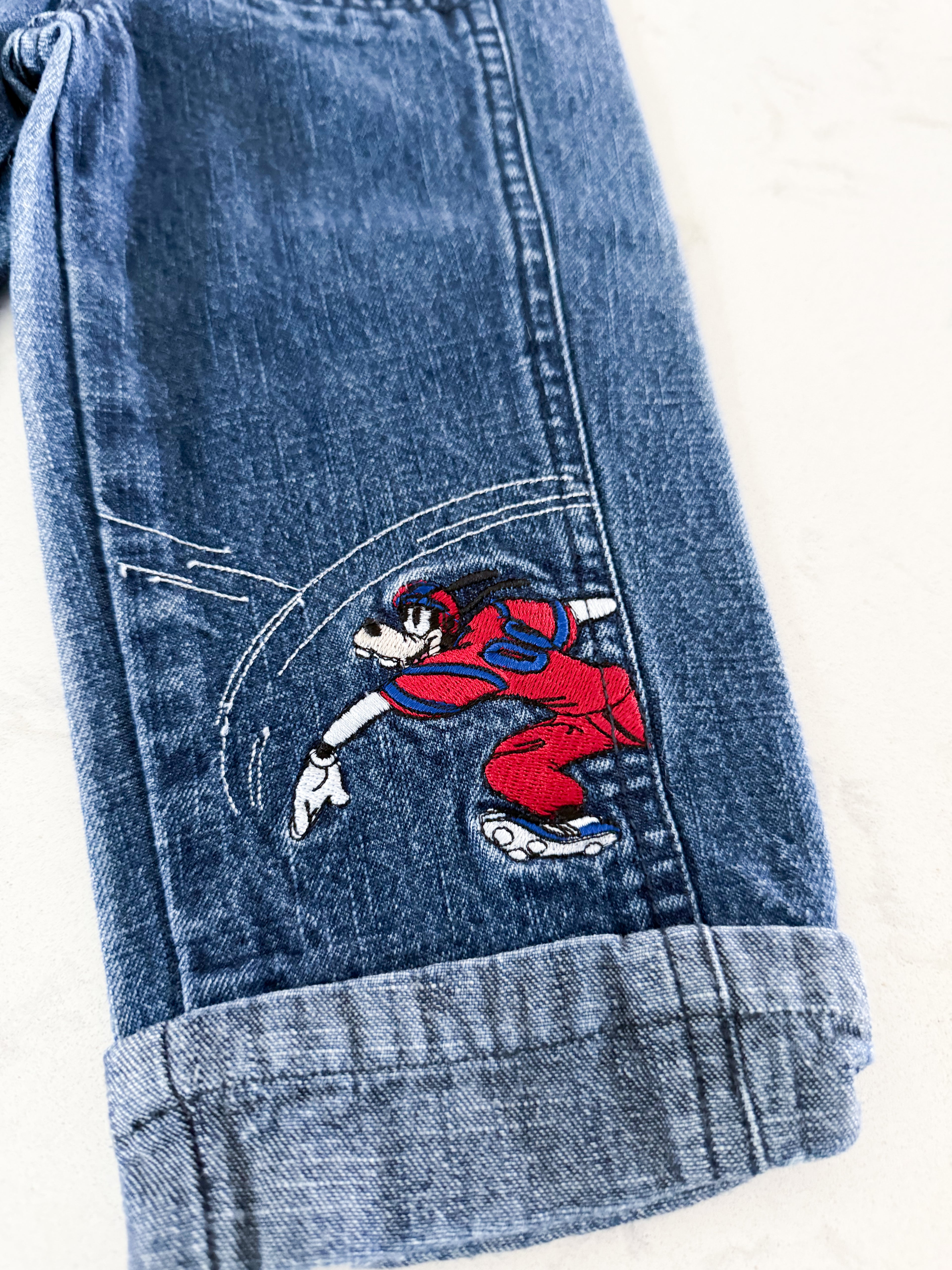 Disney(2005)- 18m- VGUC- jeans with embroidered goofy and football
