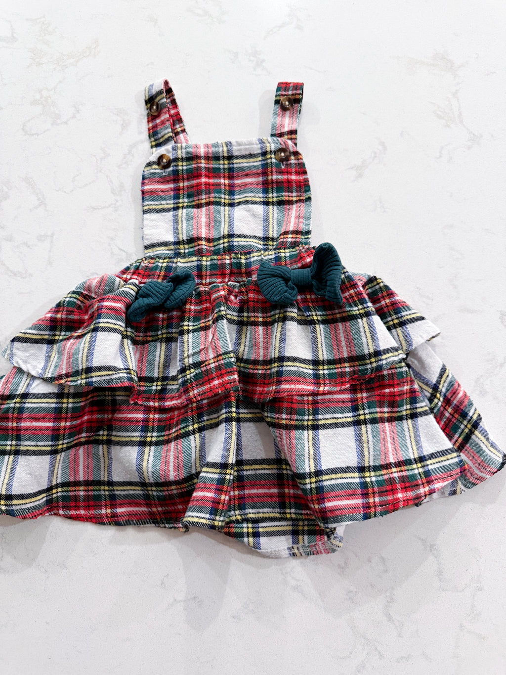 No brand- 12-18m- PLAY- red and white plaid overall dress