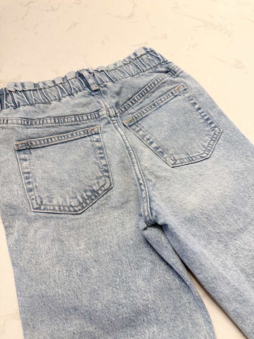 Gap- 8-10Y- VGUC- white wash high cinch waisted jeans