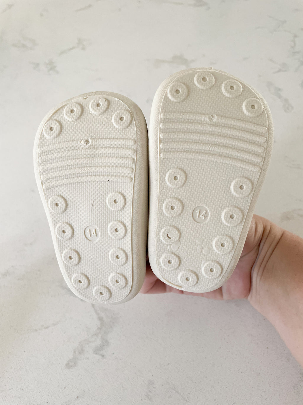 Baby Kids- 3C equivalent- hard sole mesh top slip on shoes