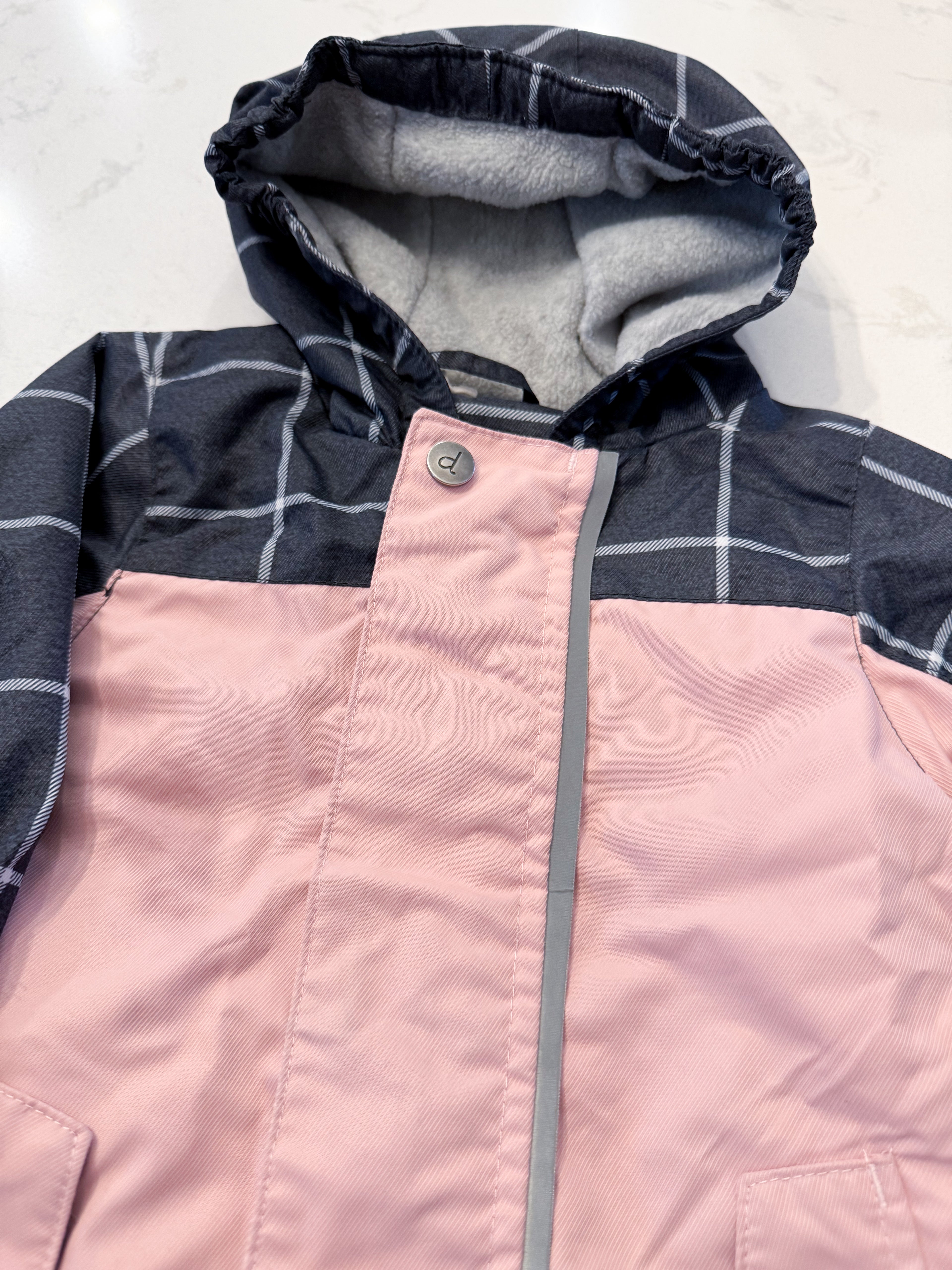 Deux par deux- 12m- VGUC- mid season fleece lined suit with fold over feet and hands