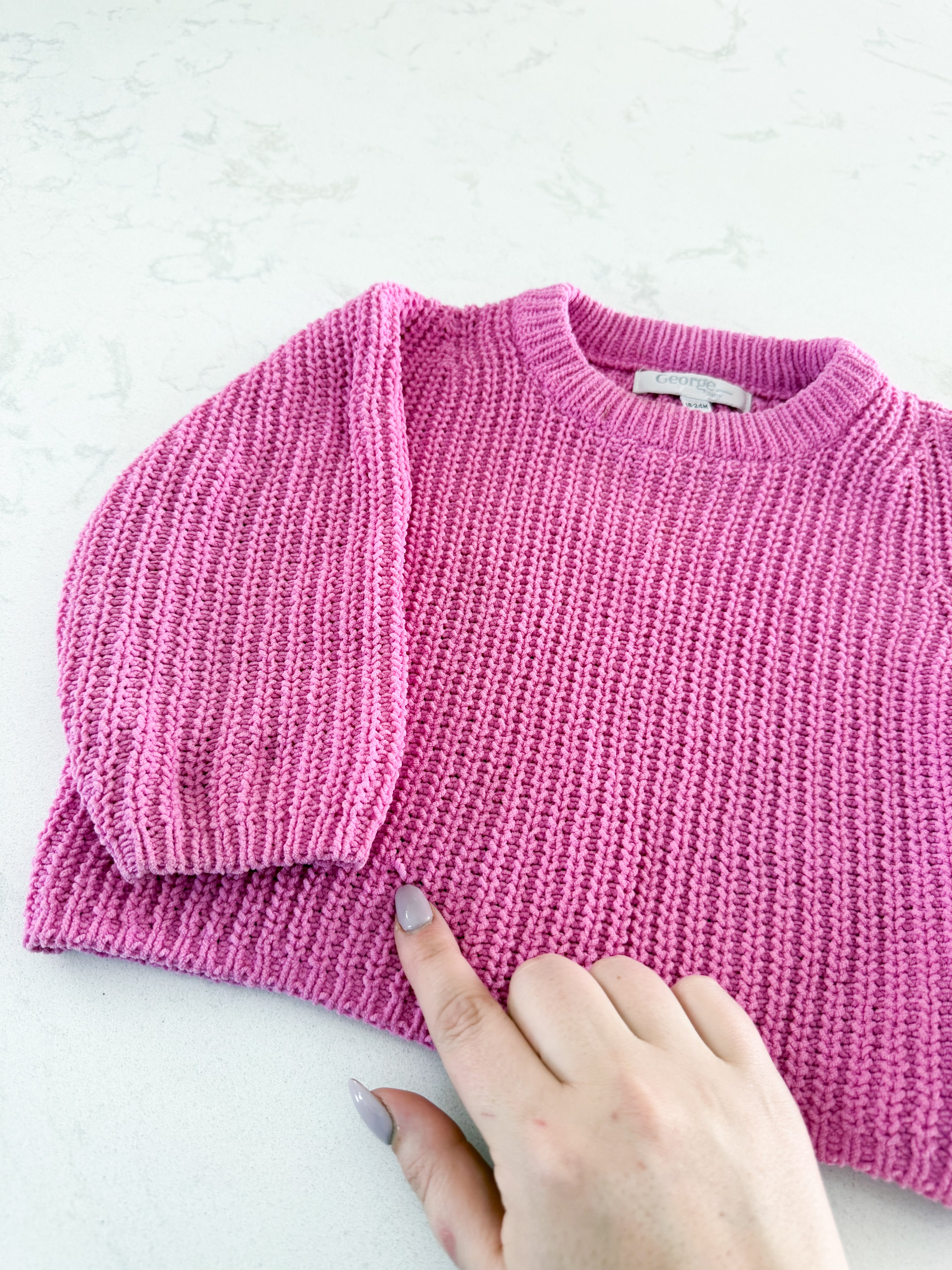 George- 18-24m- PLAY- bright pink knit sweater