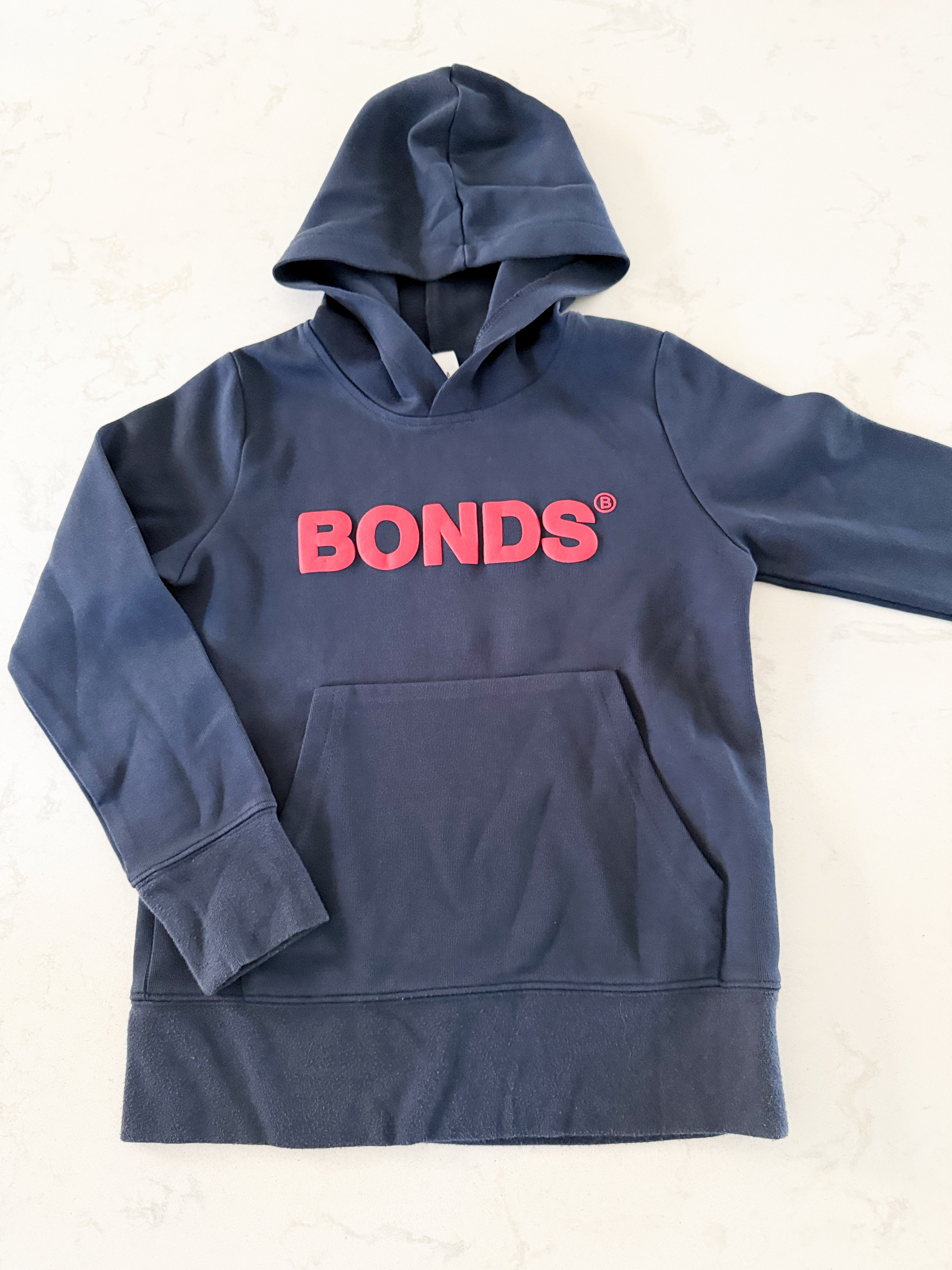 BONDS- 8Y- GUC- navy hoodie with bonds graphic