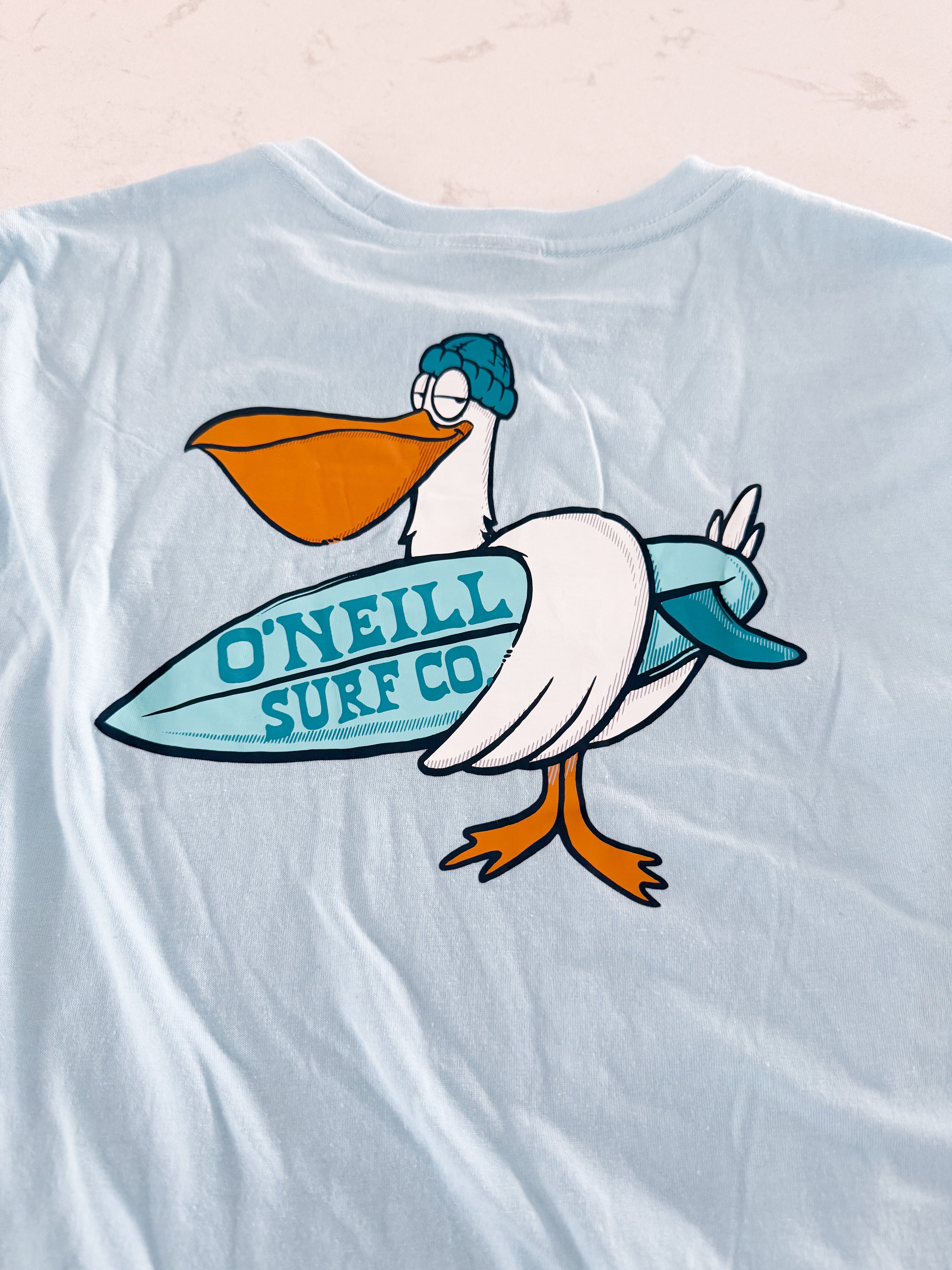 O’Neill- 18-20Y- VGUC- ice blue pelican surf t shirt