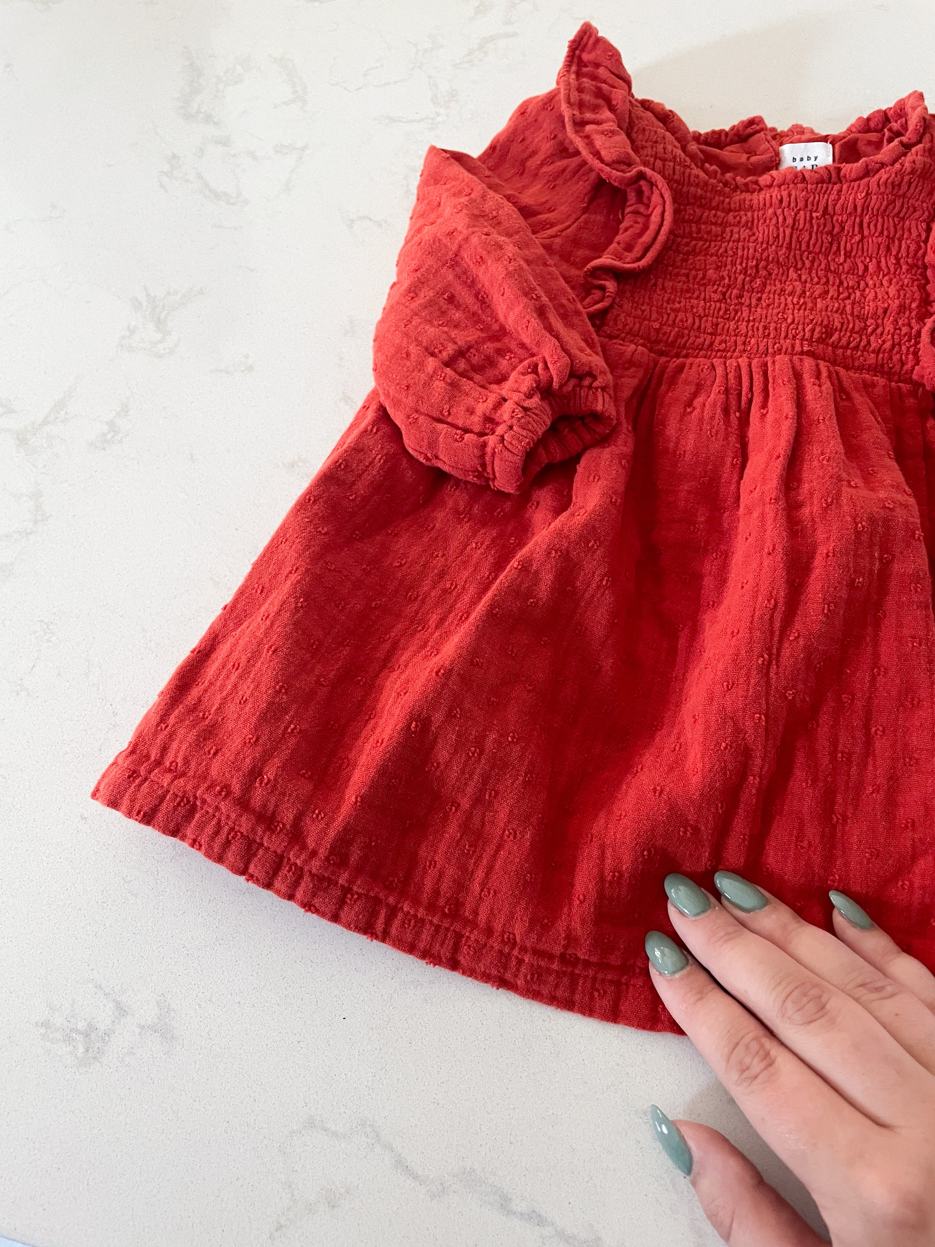 Gap-6-12m-GUC- dark orange ruffle dress