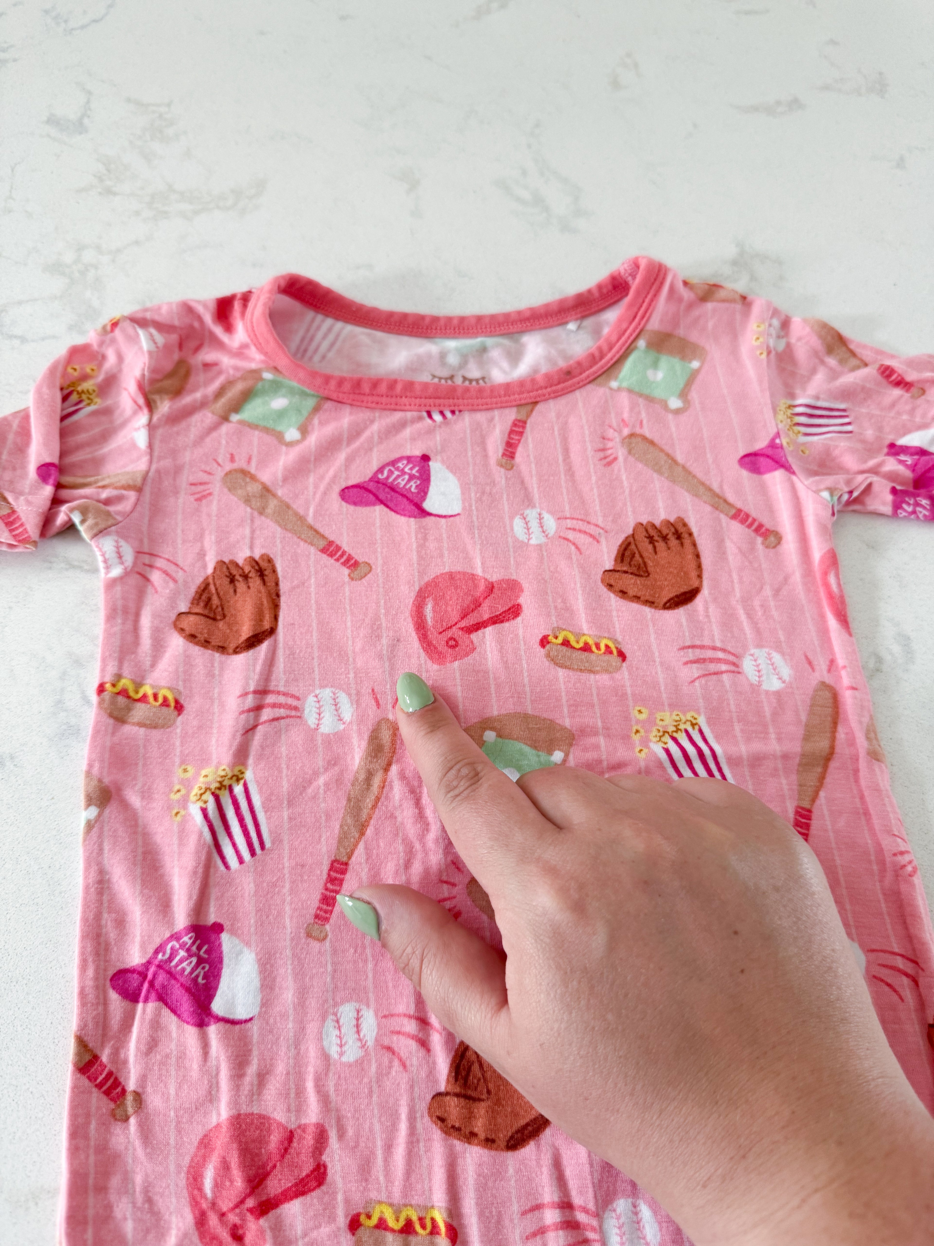 Little Sleepies- 3T- PLAY- pink two piece bamboo Jammies with sports graphics