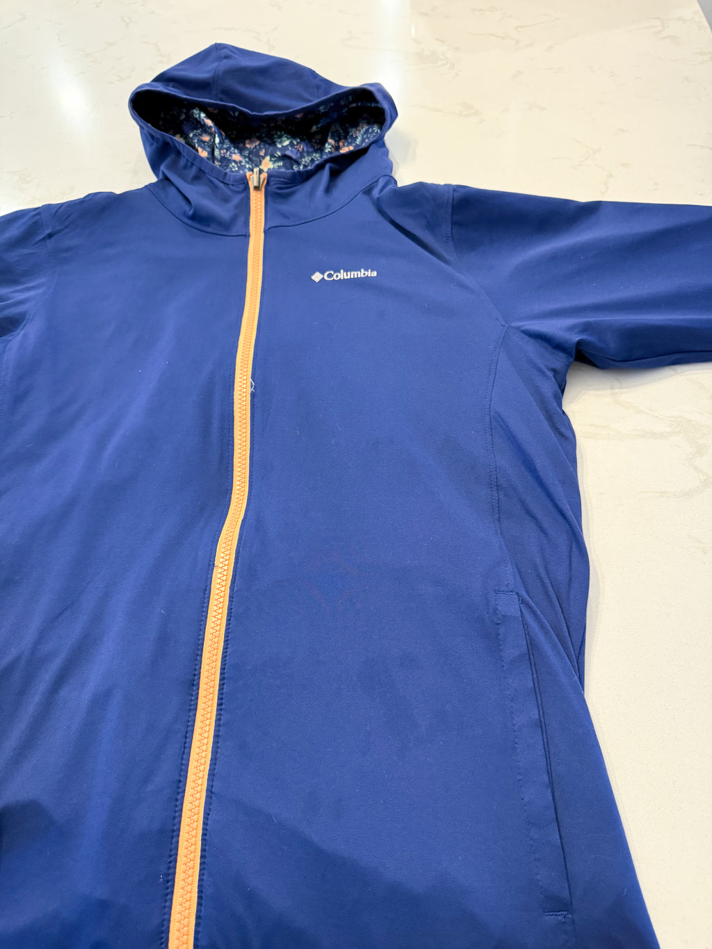 Columbia- 14-16Y- VGUC- Thin double layer reversible windbreaker jacket with floral pattern