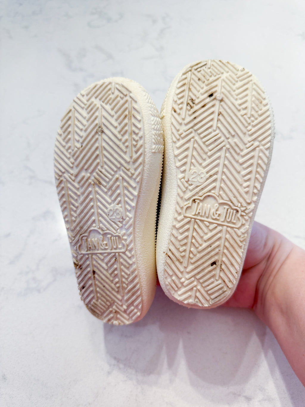 Jan and Jul- 7.5C- PLAY- grey slip on shoes
