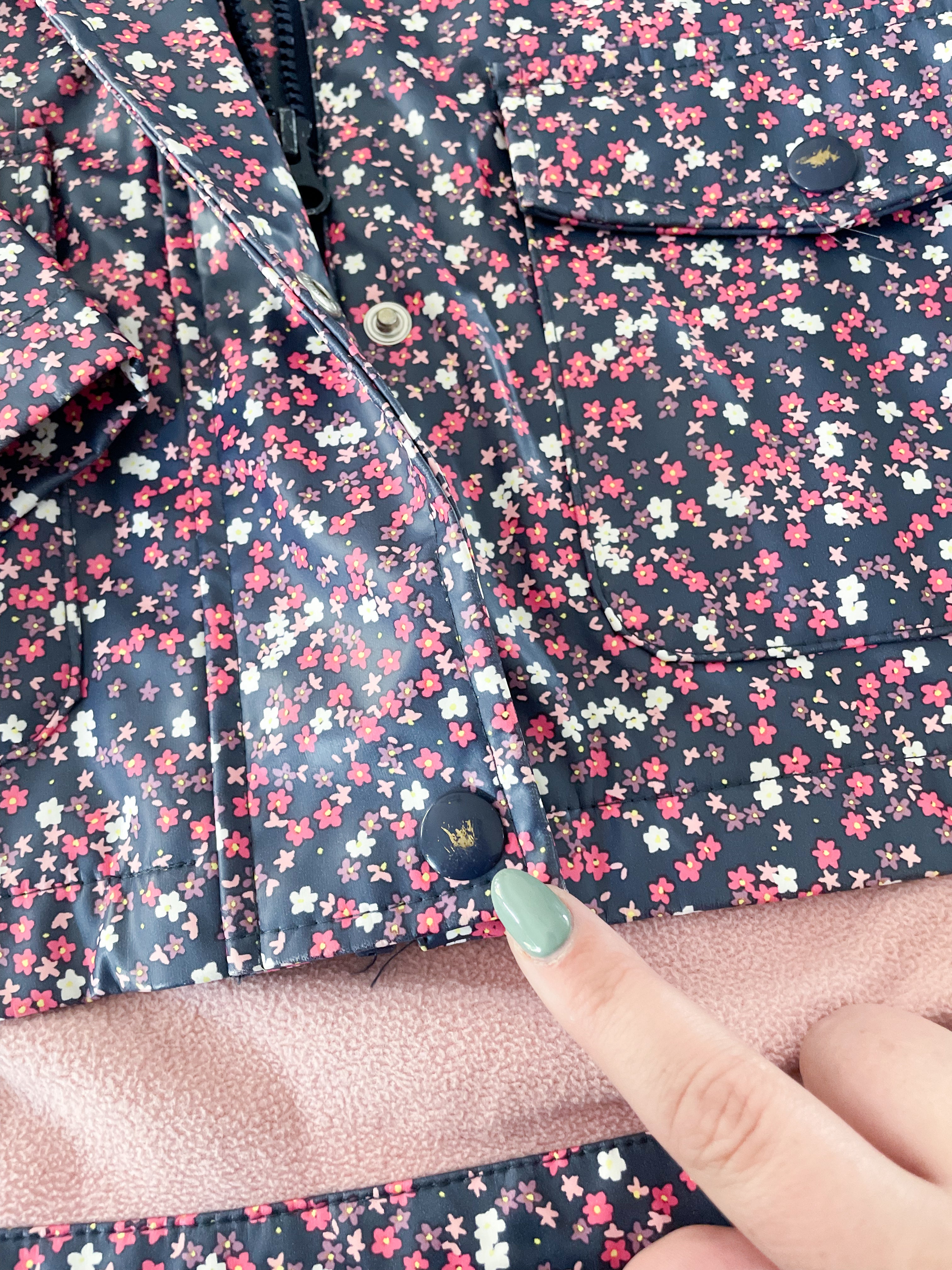 Joe Fresh-10-12Y- GUC- floral rain coat