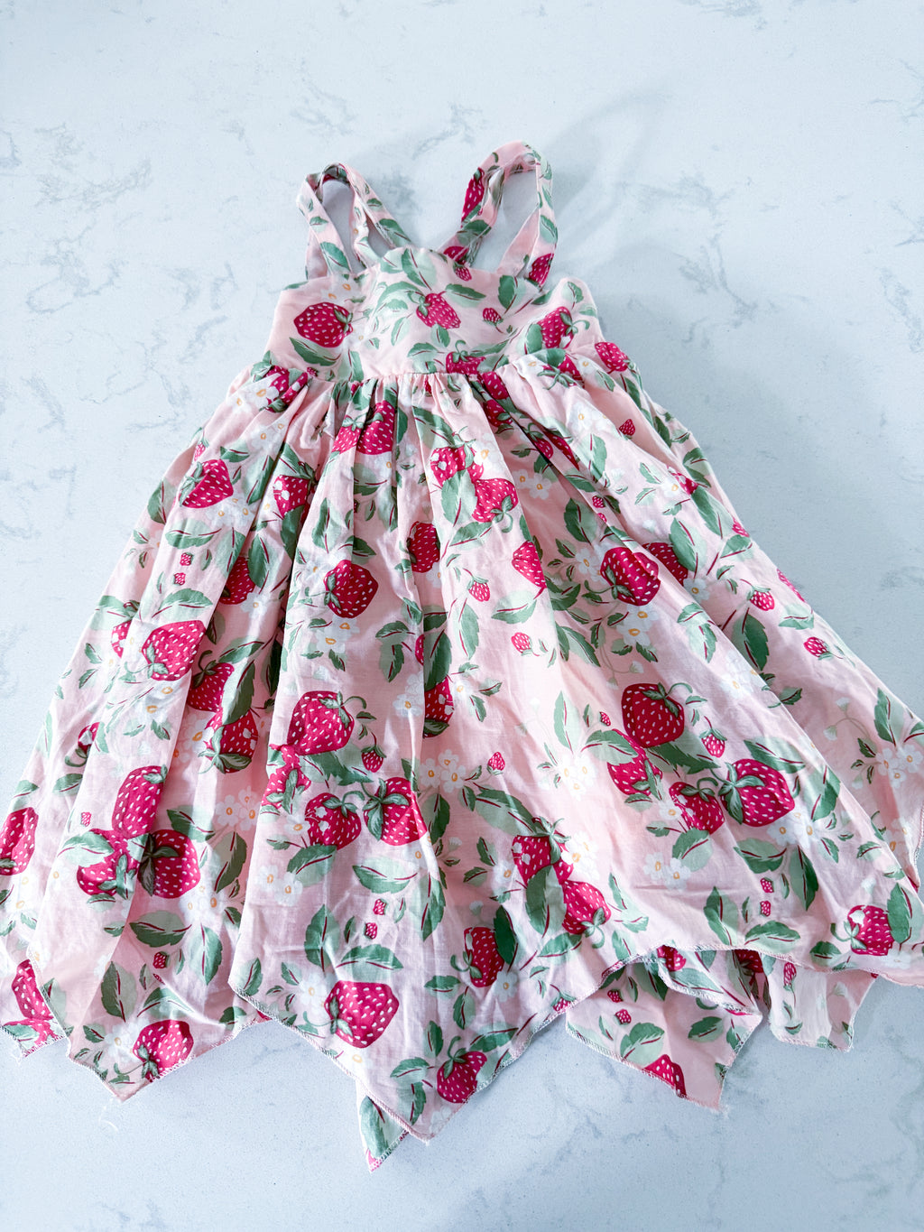 Cynthia Rowley- 18m- VGUC- pink thin material layered strawberry tank dress