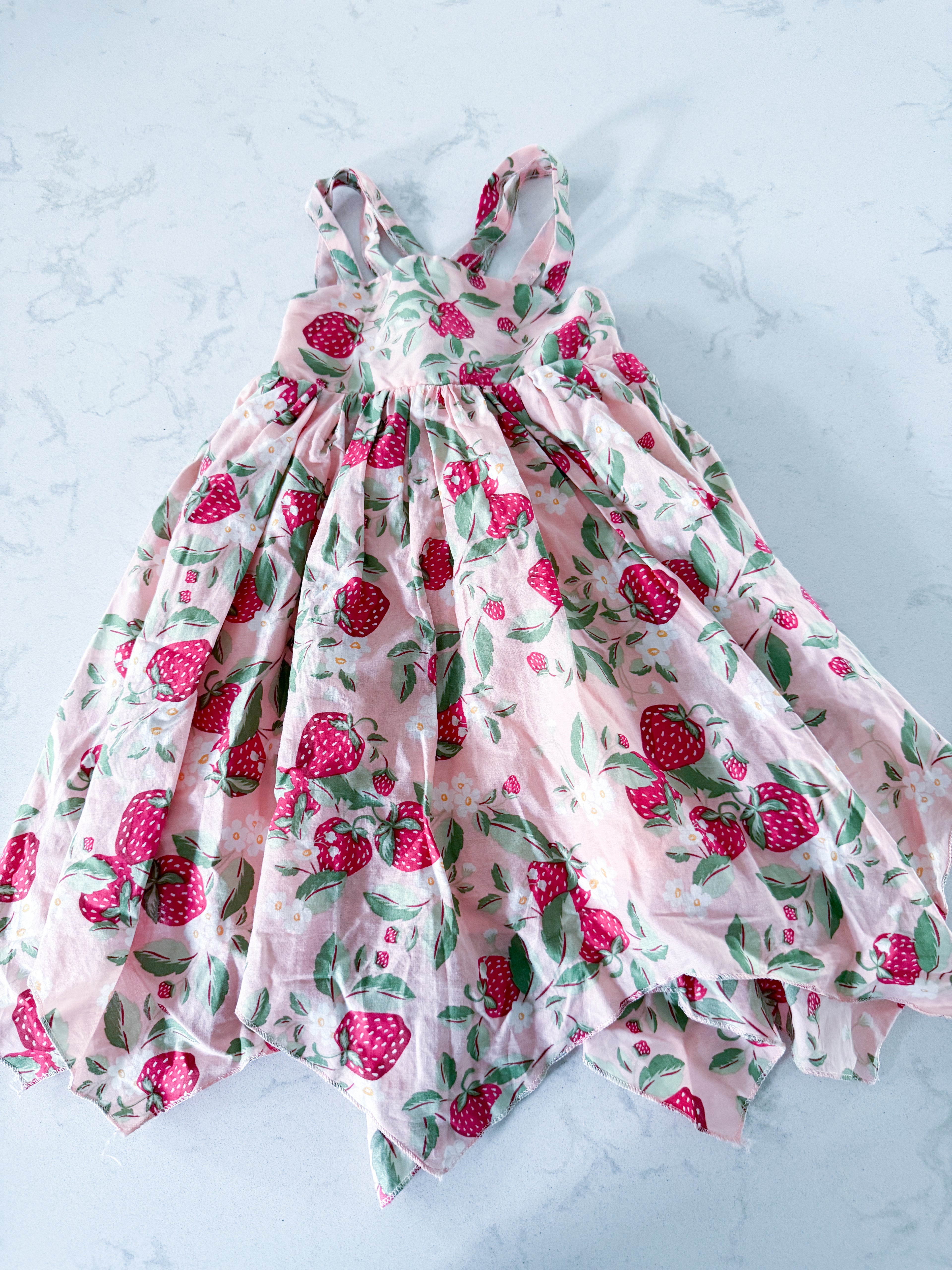 Cynthia Rowley- 18m- VGUC- pink thin material layered strawberry tank dress